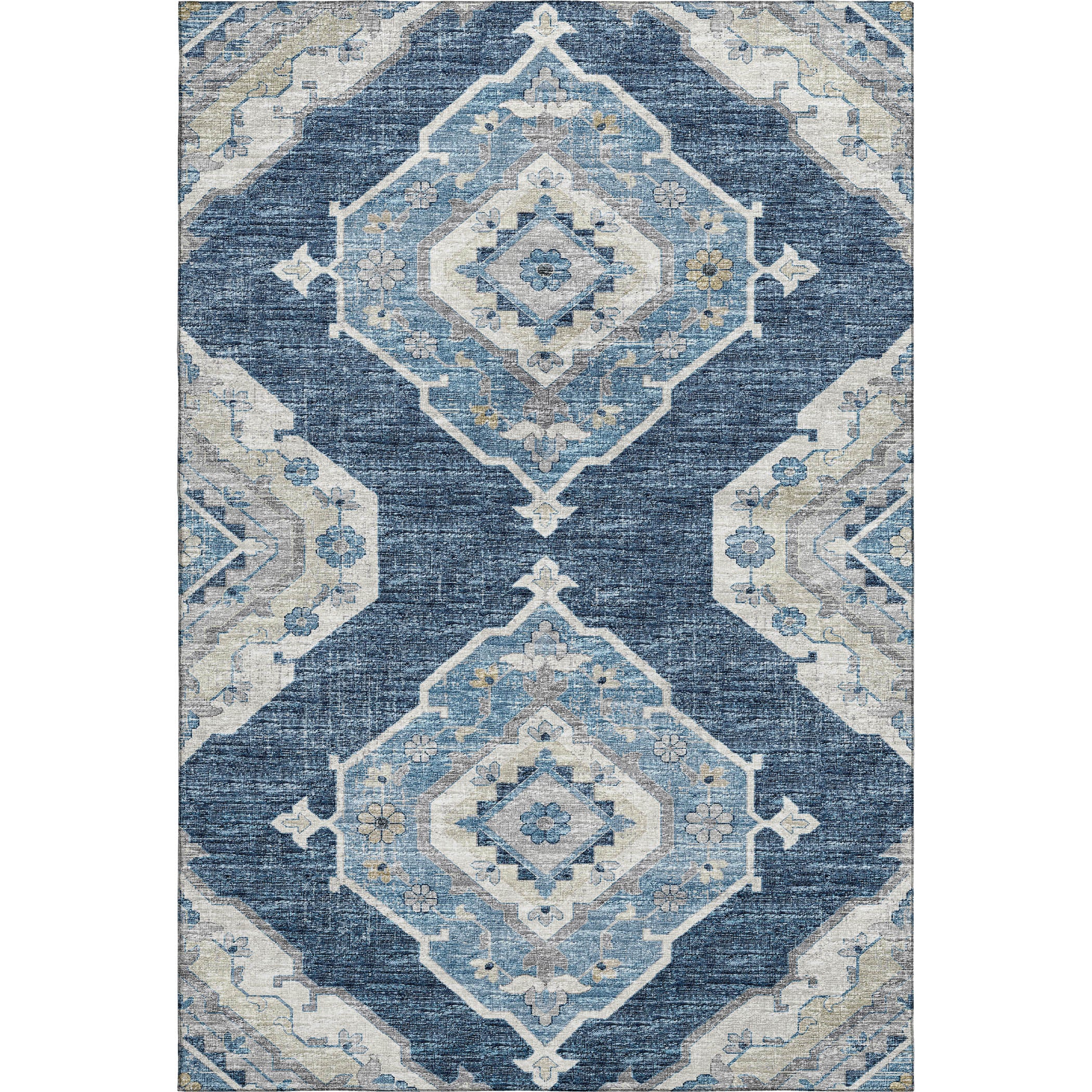Bogota Machine Washable Traditional Blue Rug 2'6" x 3'10" #shape_Rectangle