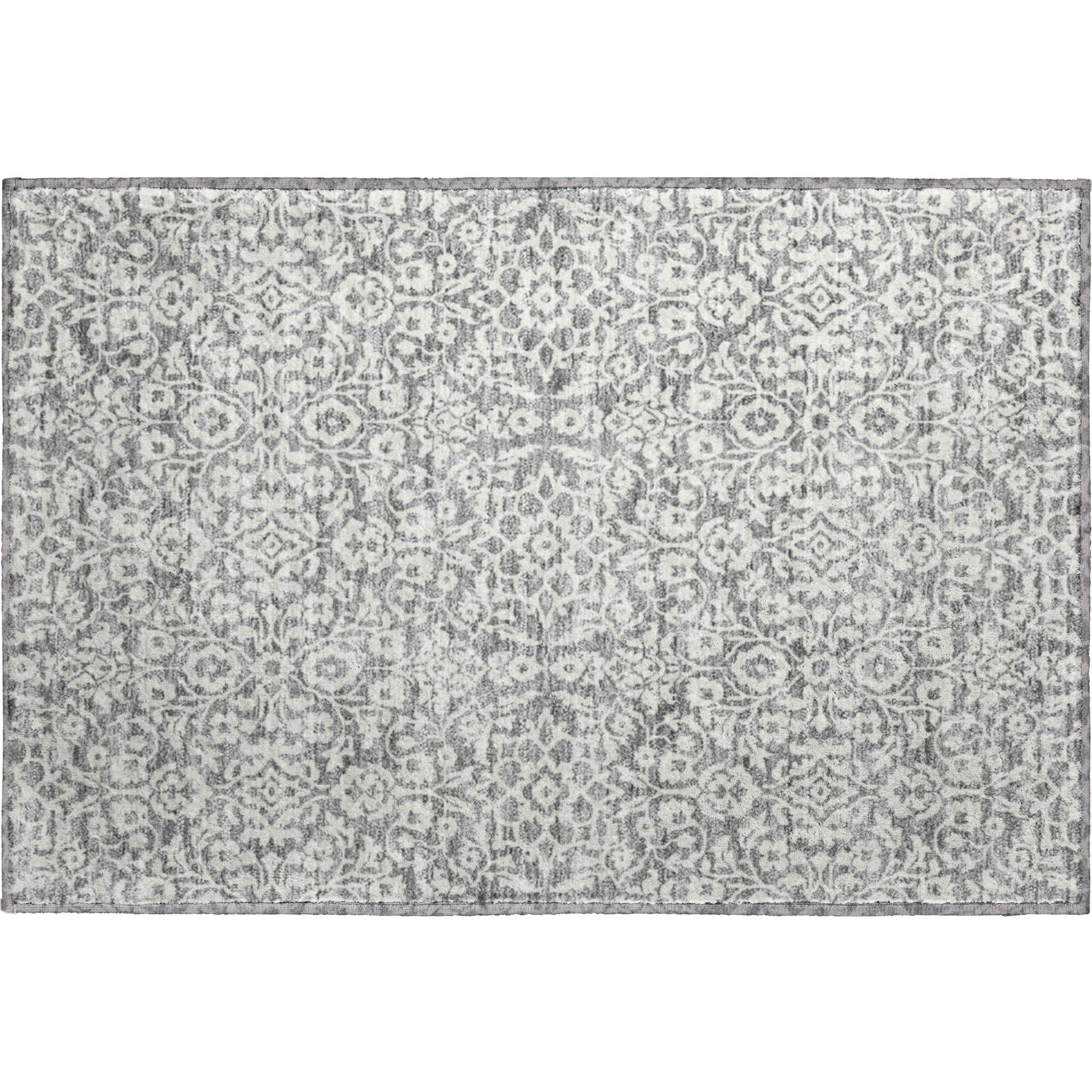 Sintra Machine Washable Traditional Gray Rug 1'8" x 2'6" #shape_Rectangle