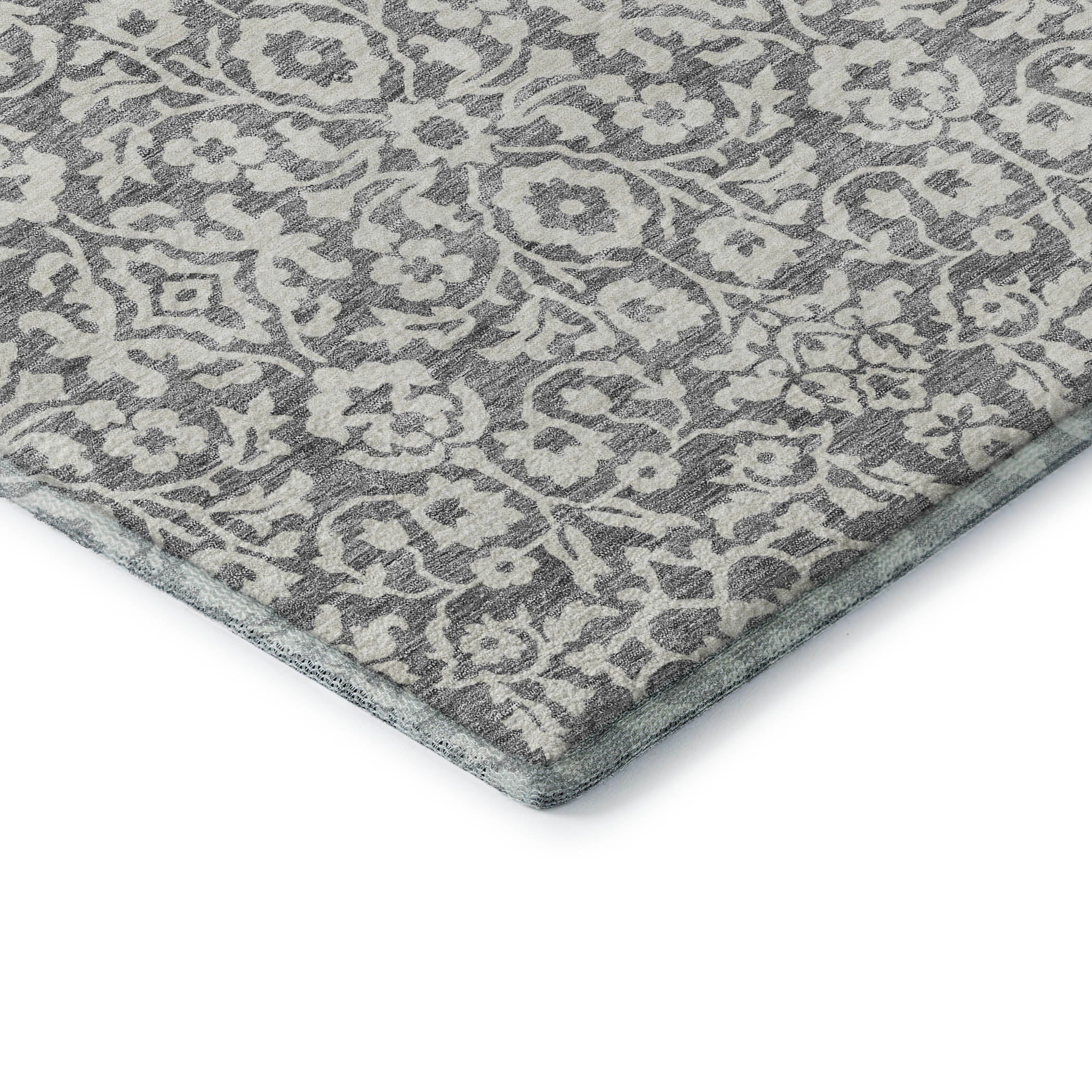 Sintra Machine Washable Traditional Gray Rug 1'8" x 2'6" #shape_Rectangle