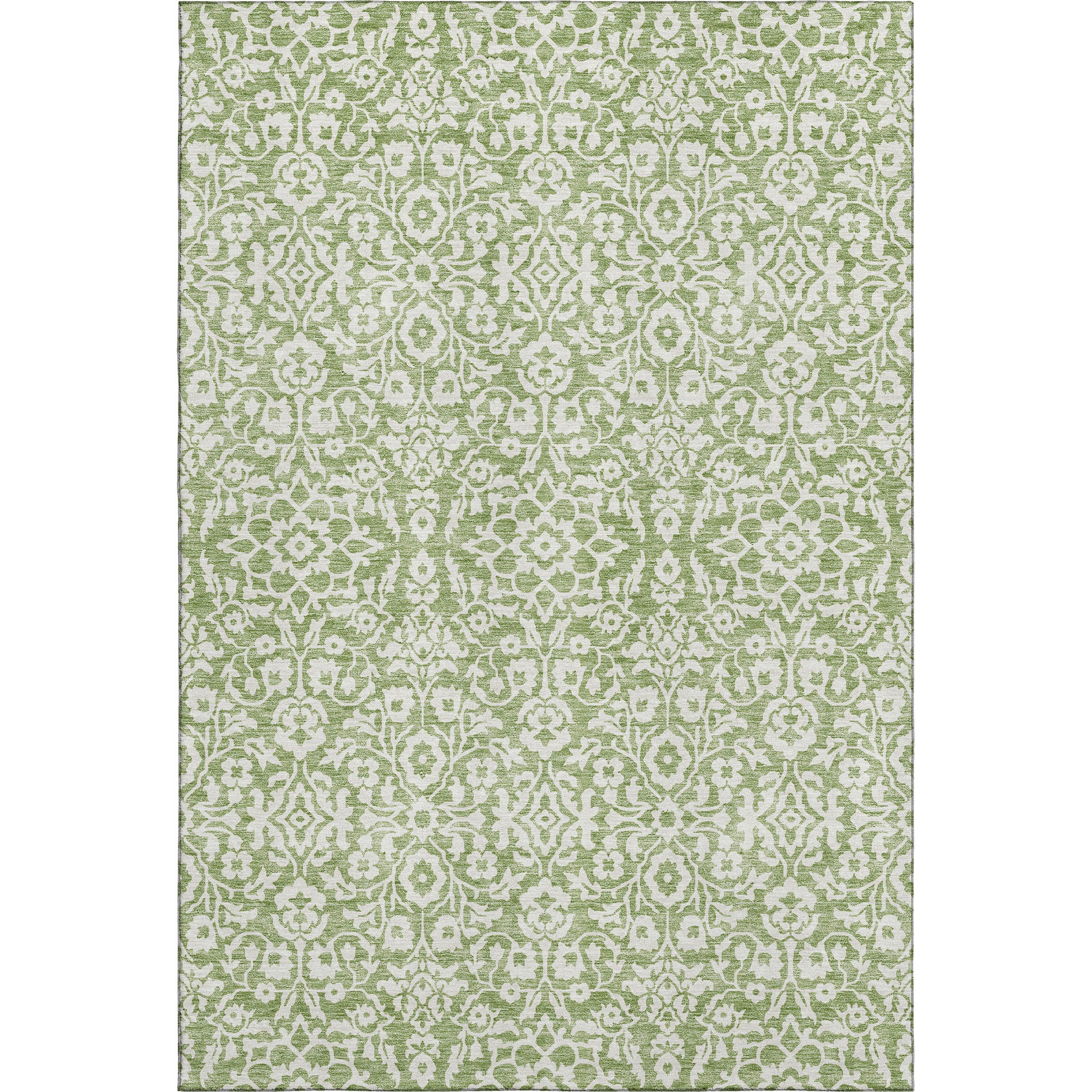 Sintra Machine Washable Traditional Green Rug 2'6" x 3'10" #shape_Rectangle