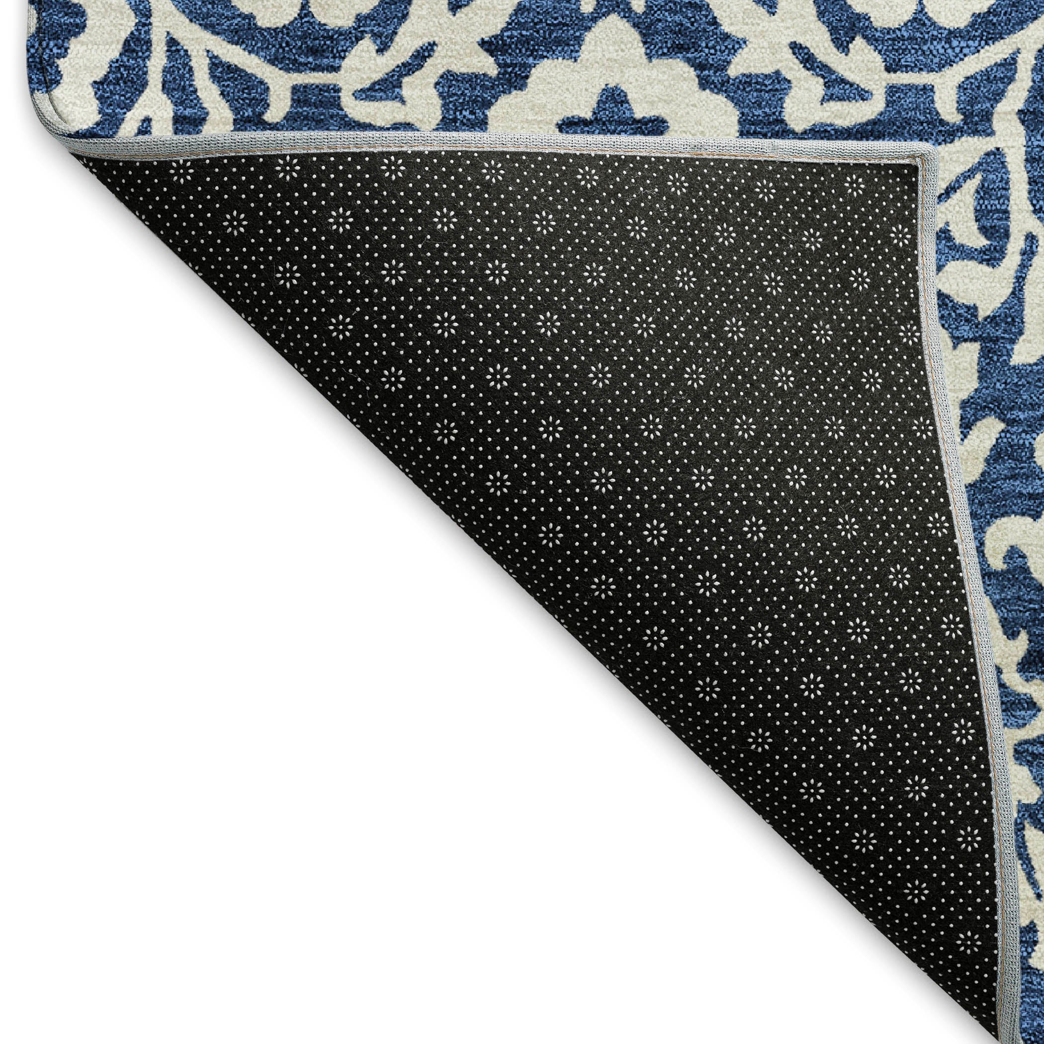Sintra Machine Washable Traditional Navy Blue Rug 1'8" x 2'6" #shape_Rectangle
