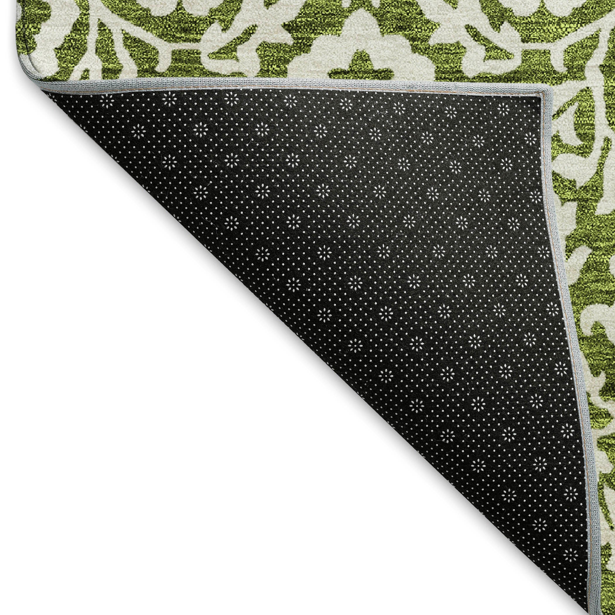 Sintra Machine Washable Traditional Olive Green Rug 1'8" x 2'6" #shape_Rectangle
