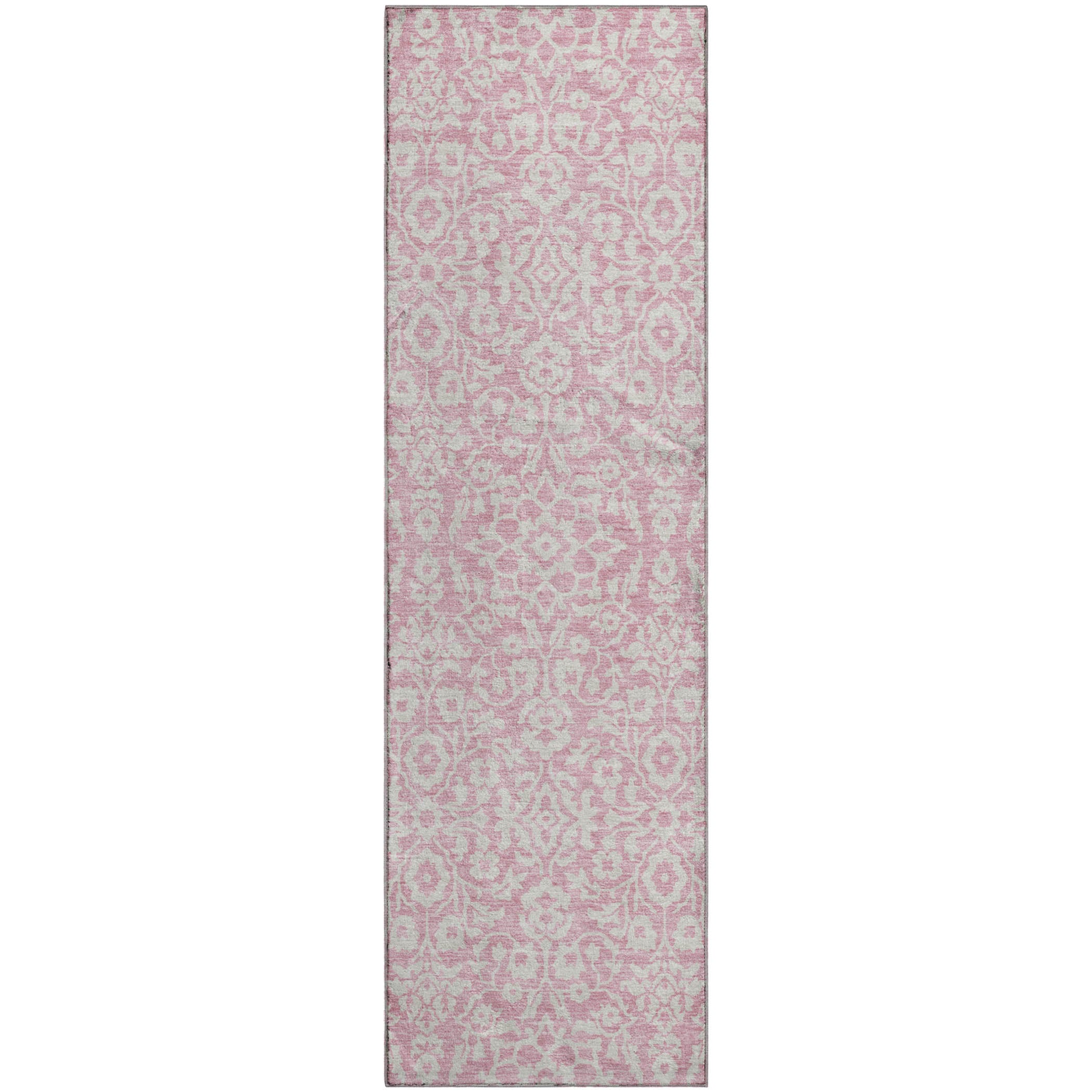 Sintra Machine Washable Traditional Pink Rug 2'3" x 7'6" #shape_Runner