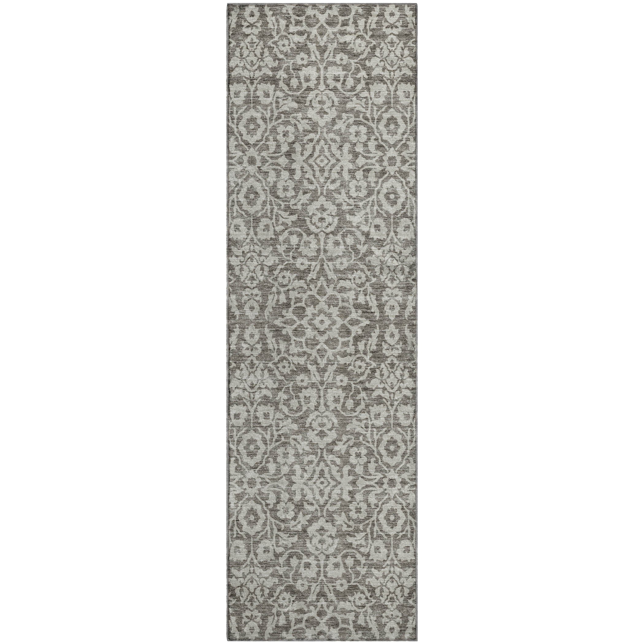 Sintra Machine Washable Traditional Taupe Brown Rug 2'3" x 7'6" #shape_Runner