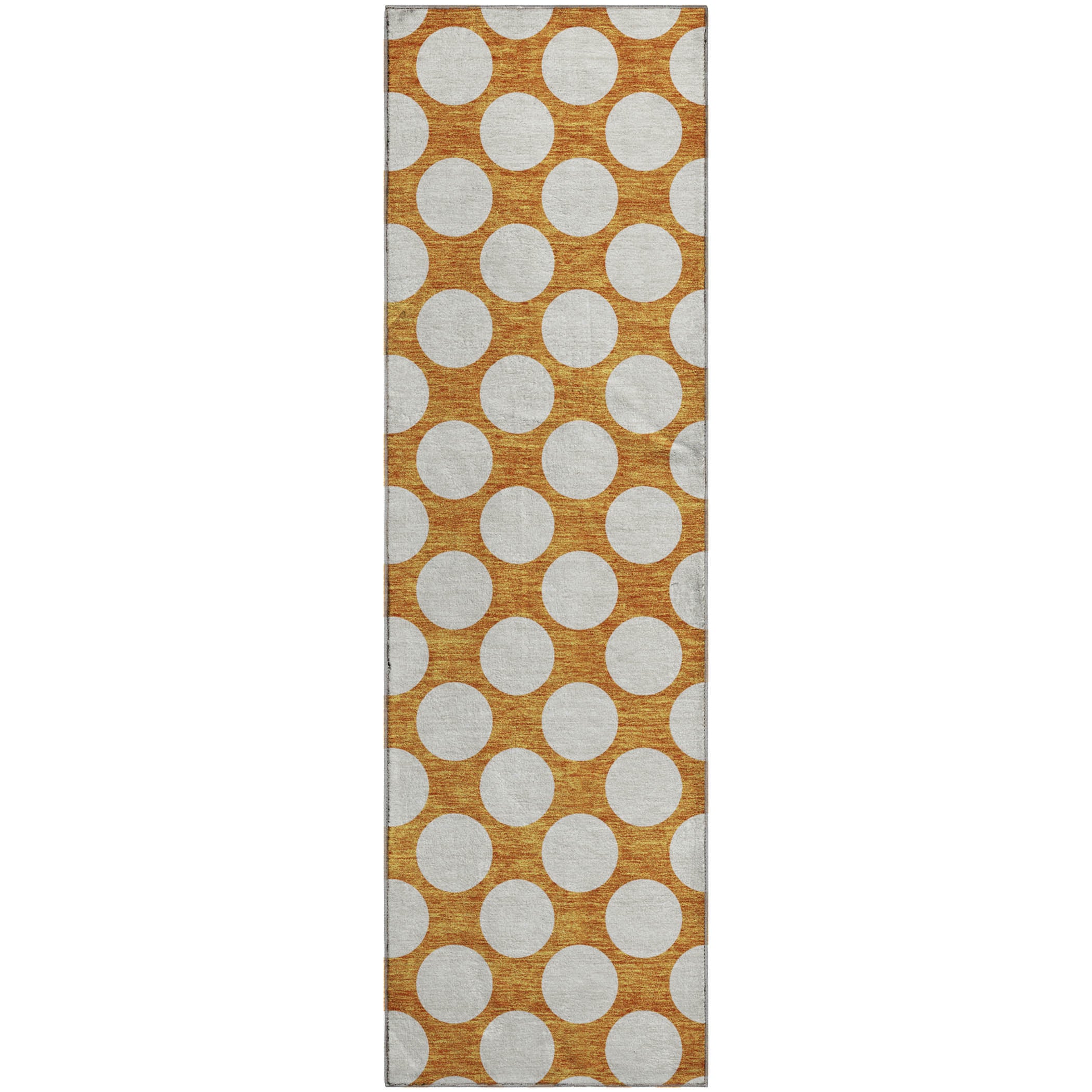 Zanzibar Machine Washable Transitional Orange Rug 2'3" x 7'6" #shape_Runner