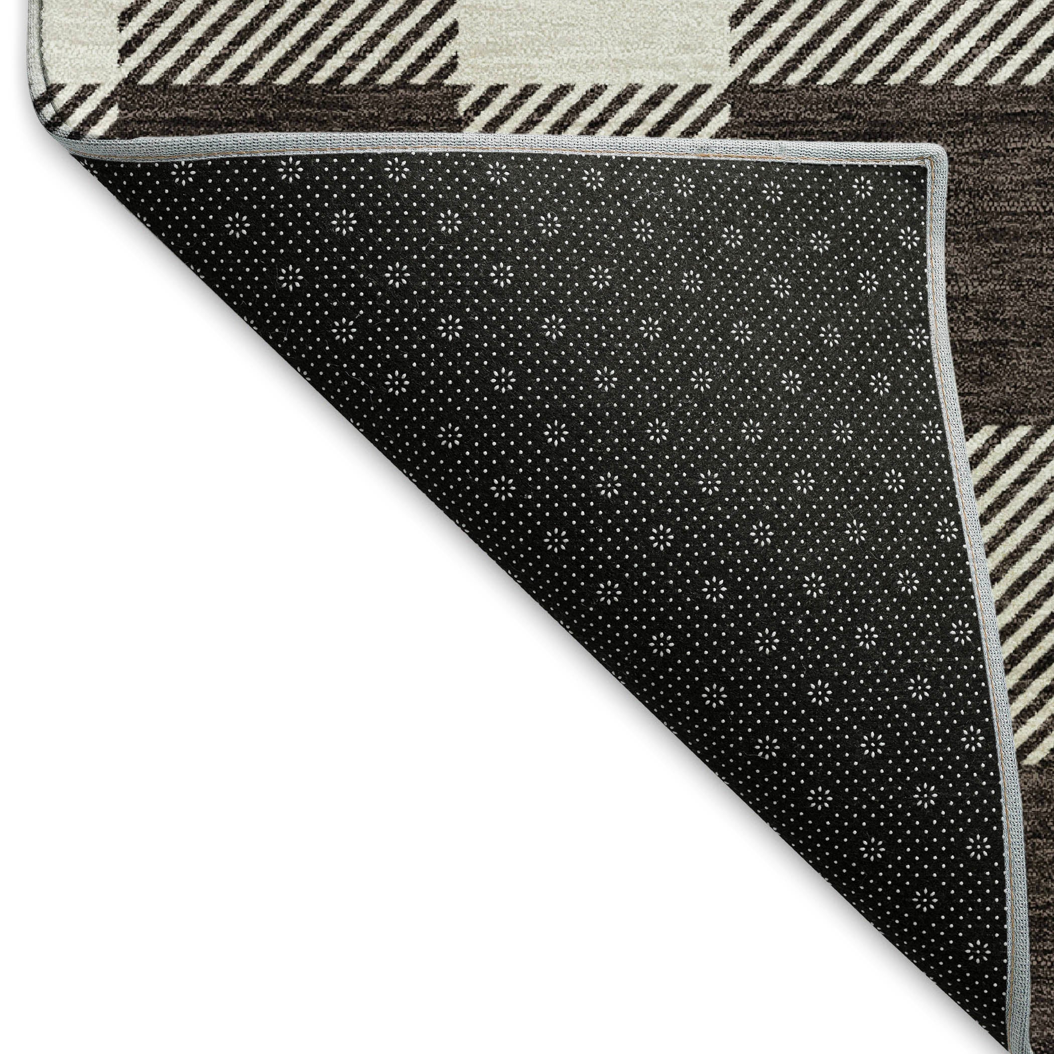 Kyoto Machine Washable Transitional Black Rug 1'8" x 2'6" #shape_Rectangle