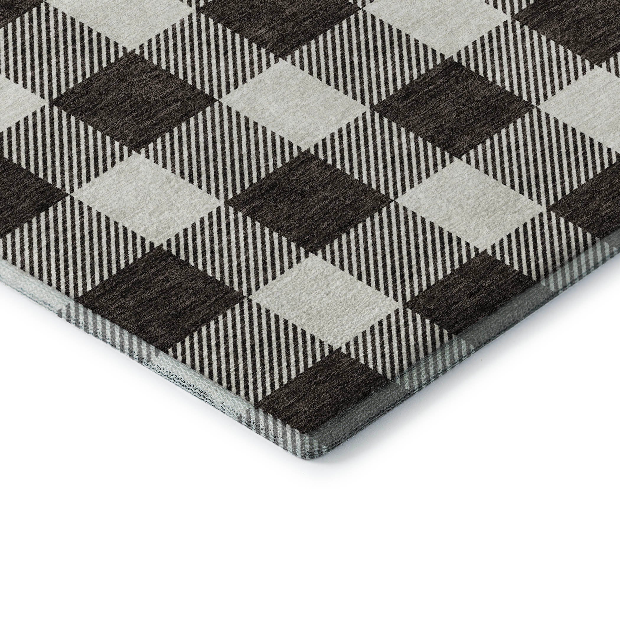 Kyoto Machine Washable Transitional Black Rug 1'8" x 2'6" #shape_Rectangle