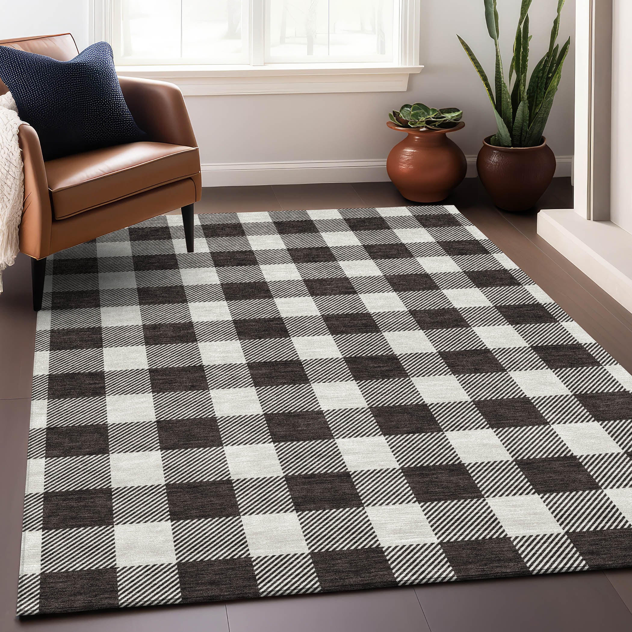 Kyoto Machine Washable Transitional Black Rug 2'6" x 3'10" #shape_Rectangle