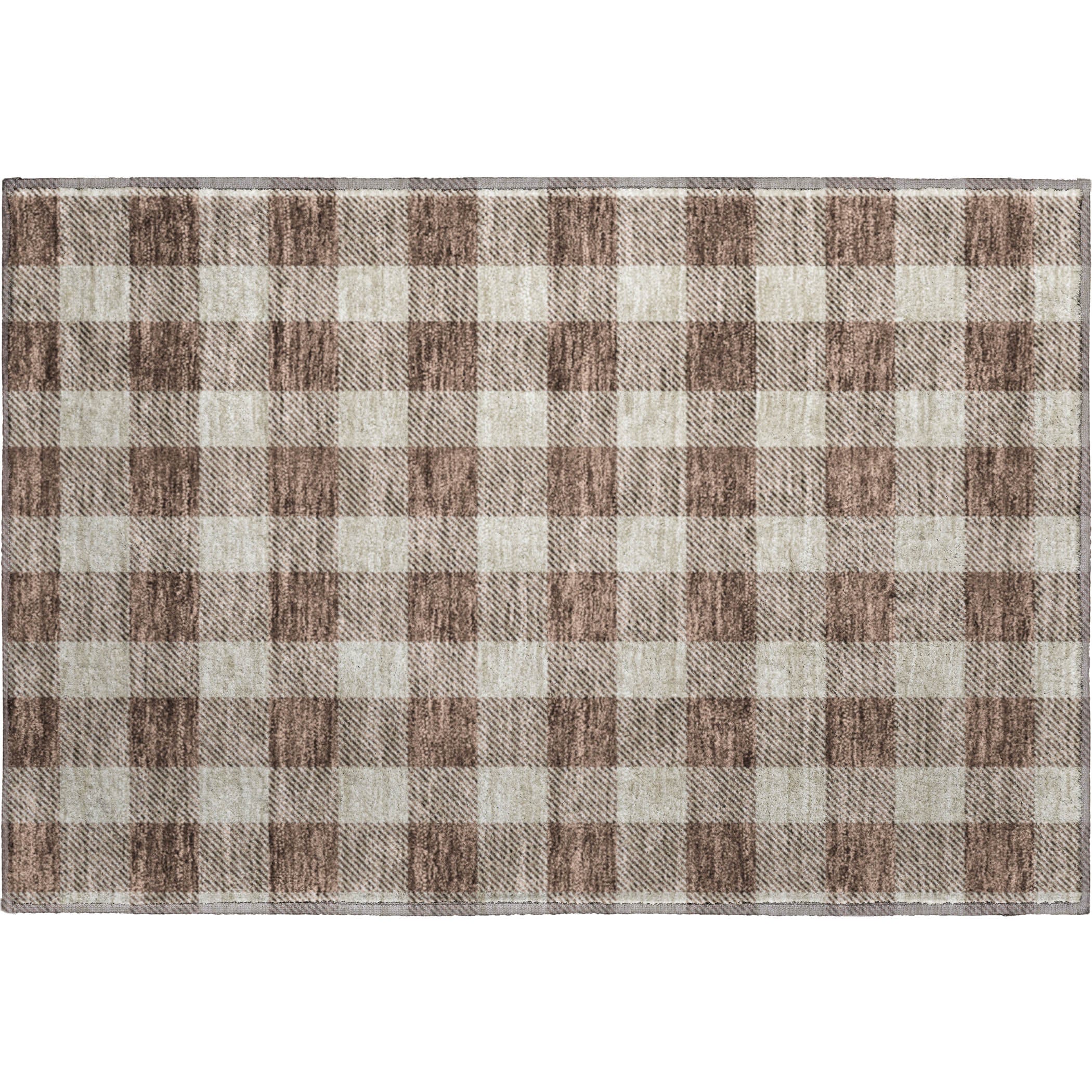 Kyoto Machine Washable Transitional Brown Rug 1'8" x 2'6" #shape_Rectangle