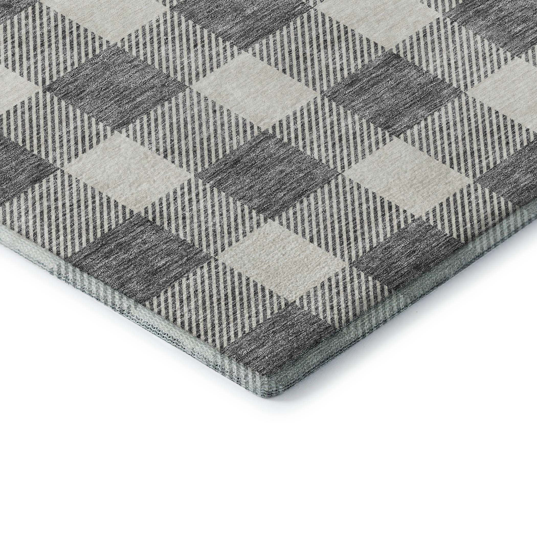 Kyoto Machine Washable Transitional Gray Rug 1'8" x 2'6" #shape_Rectangle