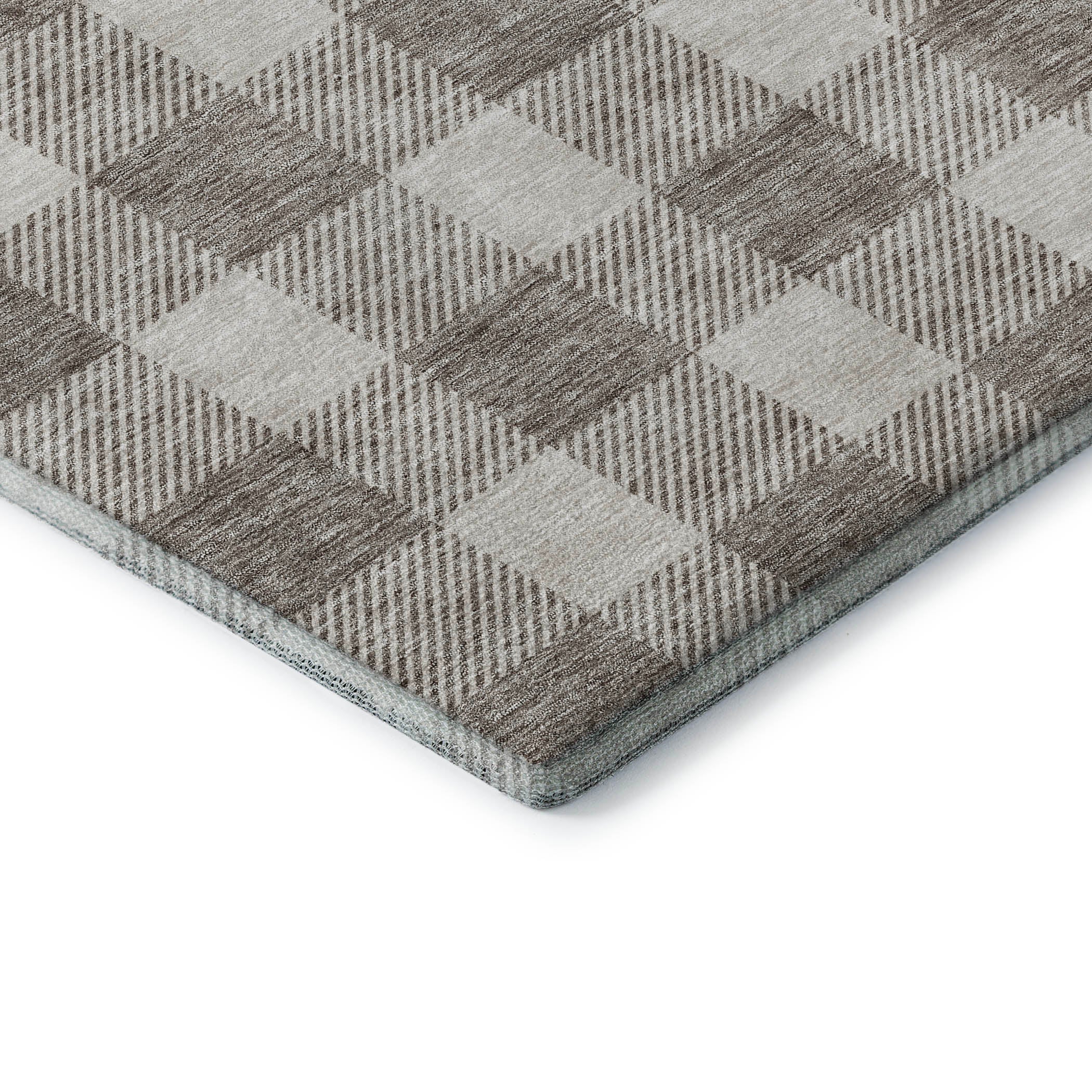 Kyoto Machine Washable Transitional Taupe Brown Rug 1'8" x 2'6" #shape_Rectangle