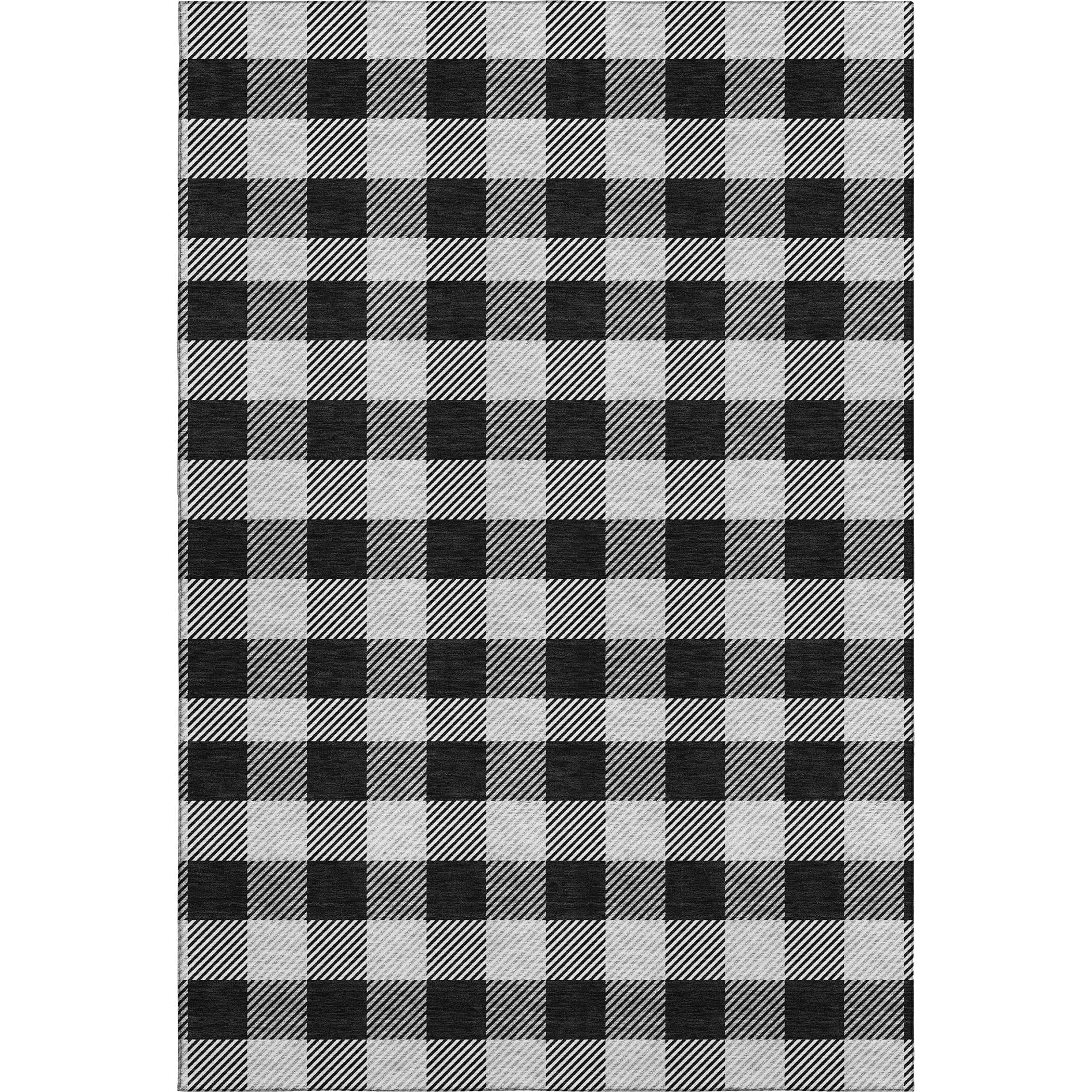 Bruges Machine Washable Transitional Black Rug 2'6" x 3'10" #shape_Rectangle