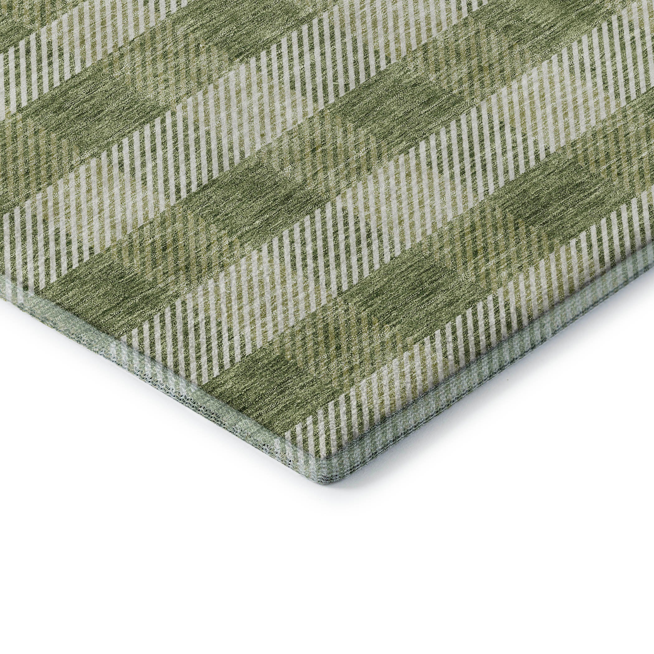 Bruges Machine Washable Transitional Green Rug 1'8" x 2'6" #shape_Rectangle