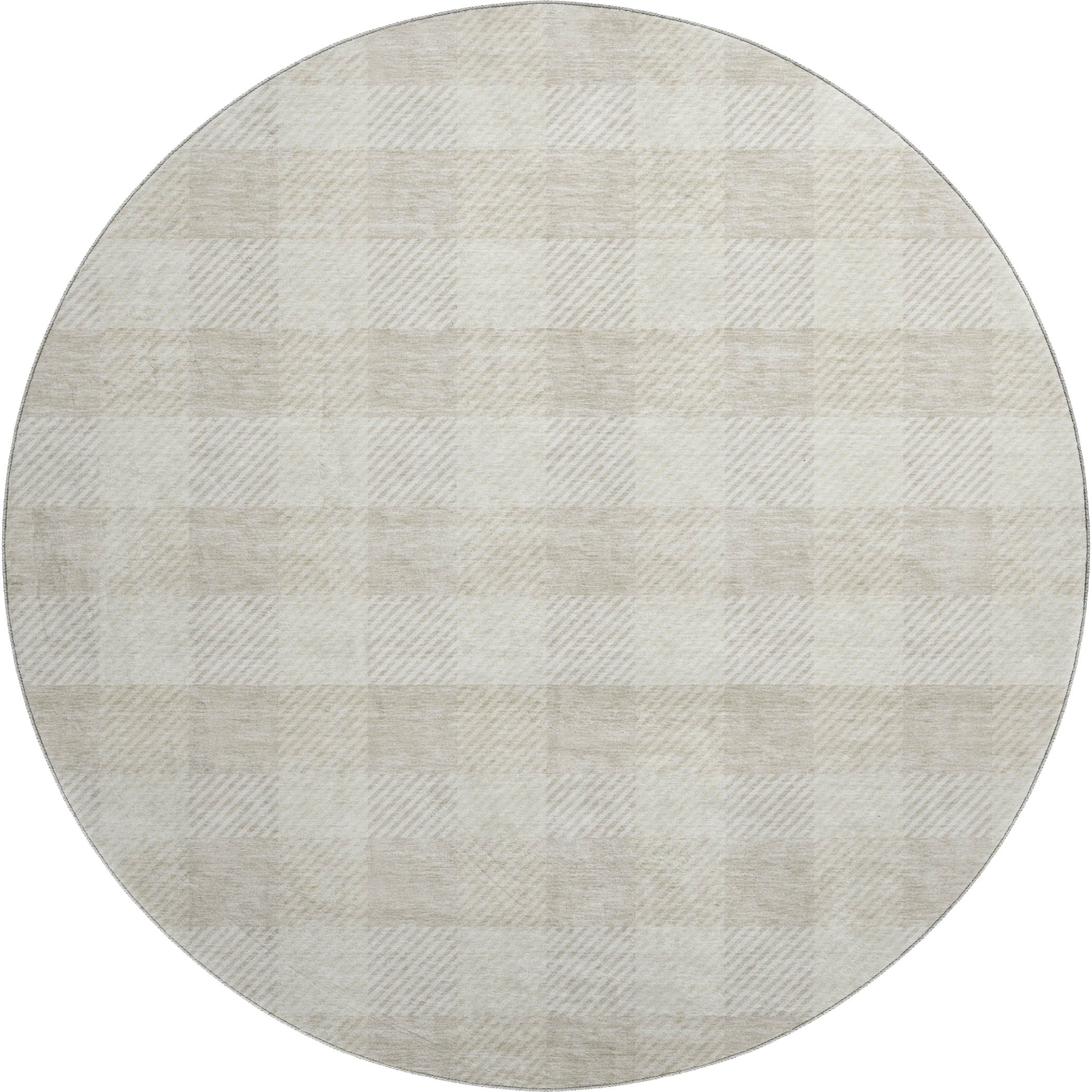 Bruges Machine Washable Transitional Ivory Rug 8' x 8' #shape_Round