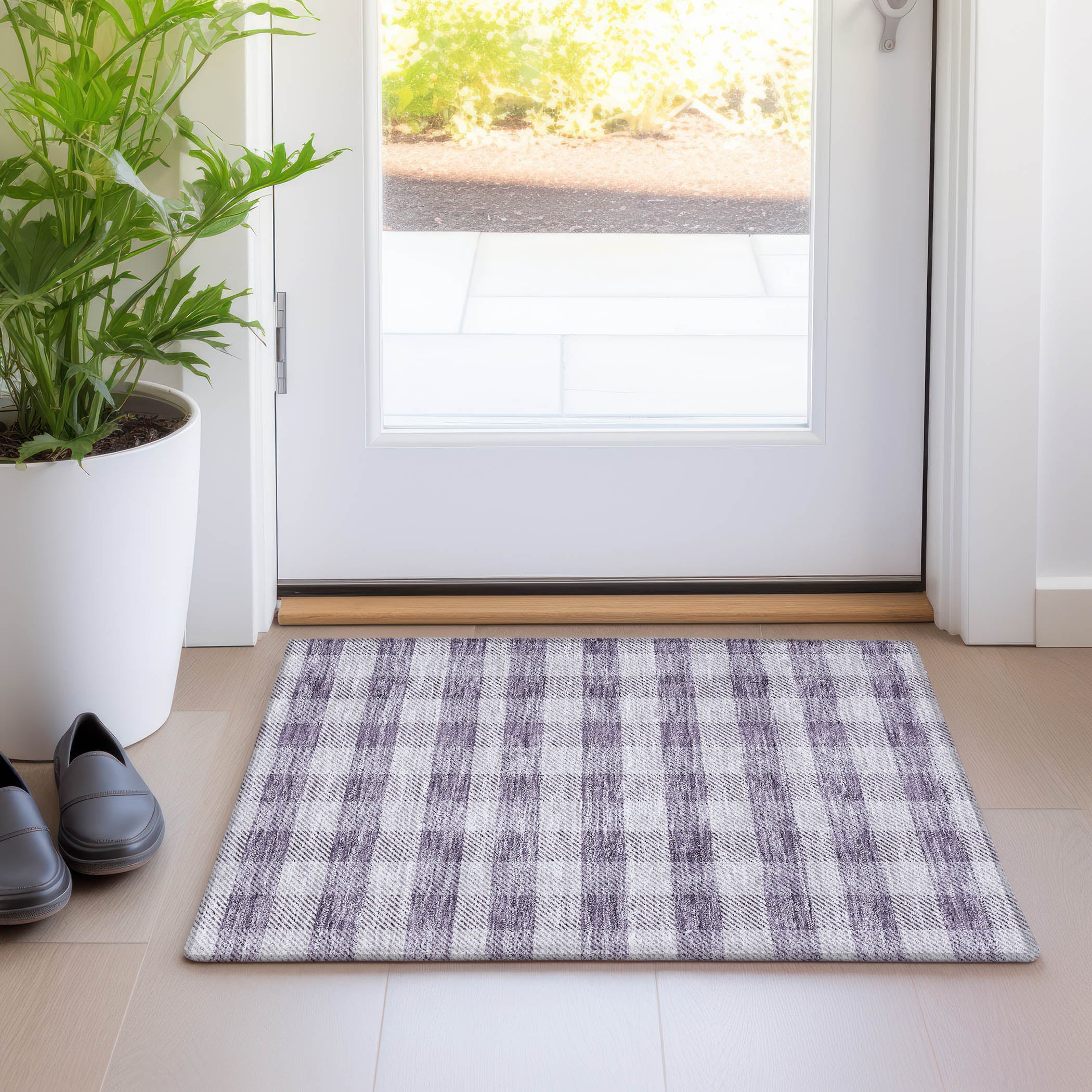 Bruges Machine Washable Transitional Lavender Purple Rug 1'8" x 2'6" #shape_Rectangle