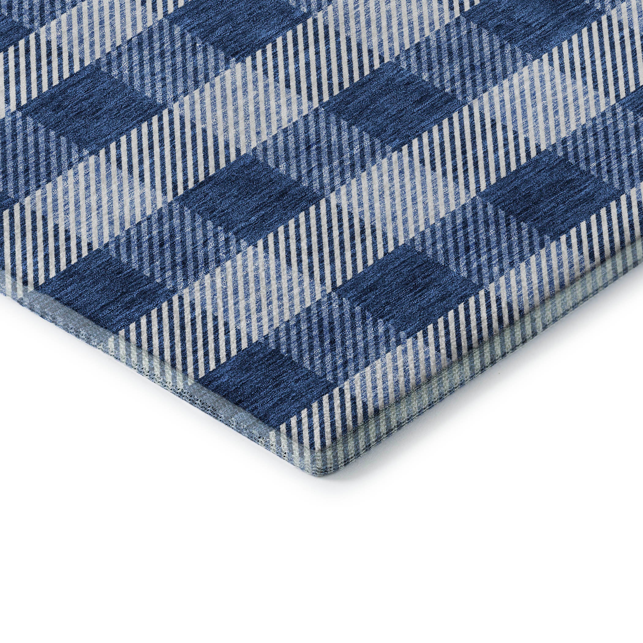 Bruges Machine Washable Transitional Navy Blue Rug 1'8" x 2'6" #shape_Rectangle