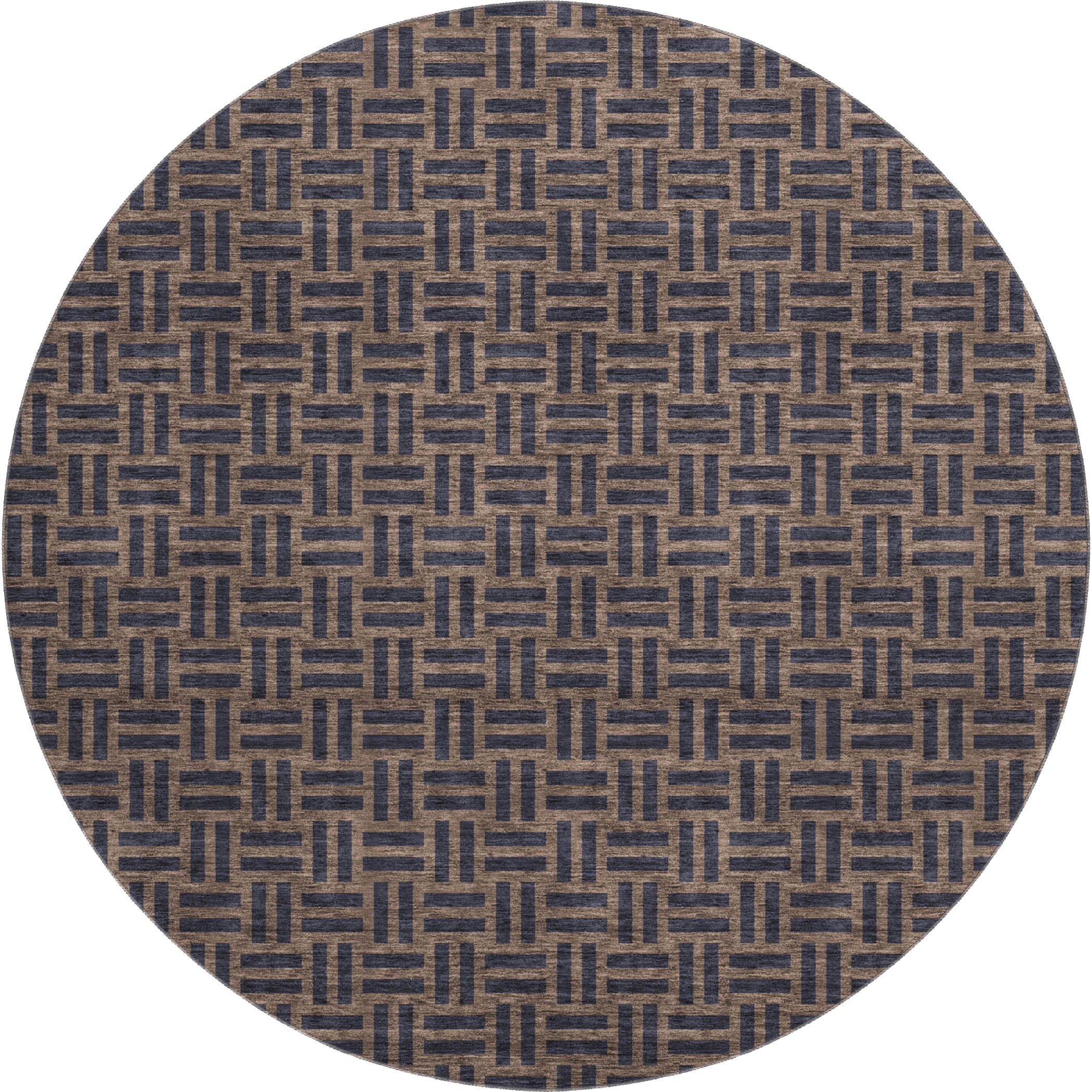 Bergen Machine Washable Transitional Chocolate Brown Rug 8' x 8' #shape_Round