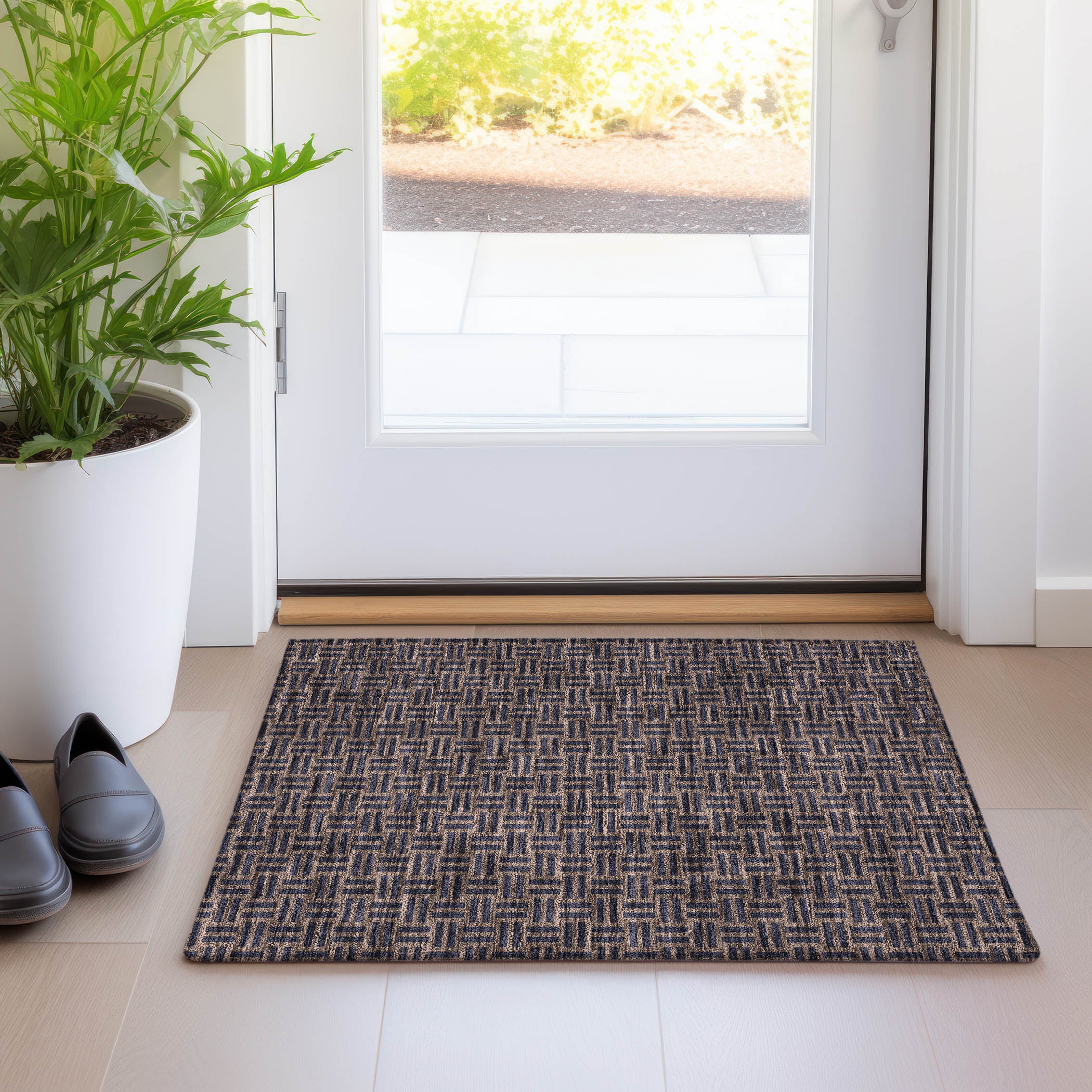 Bergen Machine Washable Transitional Chocolate Brown Rug 1'8" x 2'6" #shape_Rectangle