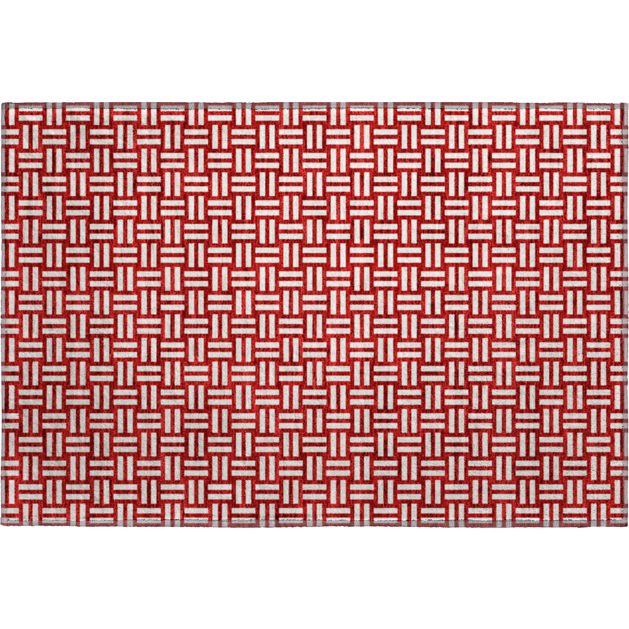 Bergen Machine Washable Transitional Red Rug 1'8" x 2'6" #shape_Rectangle