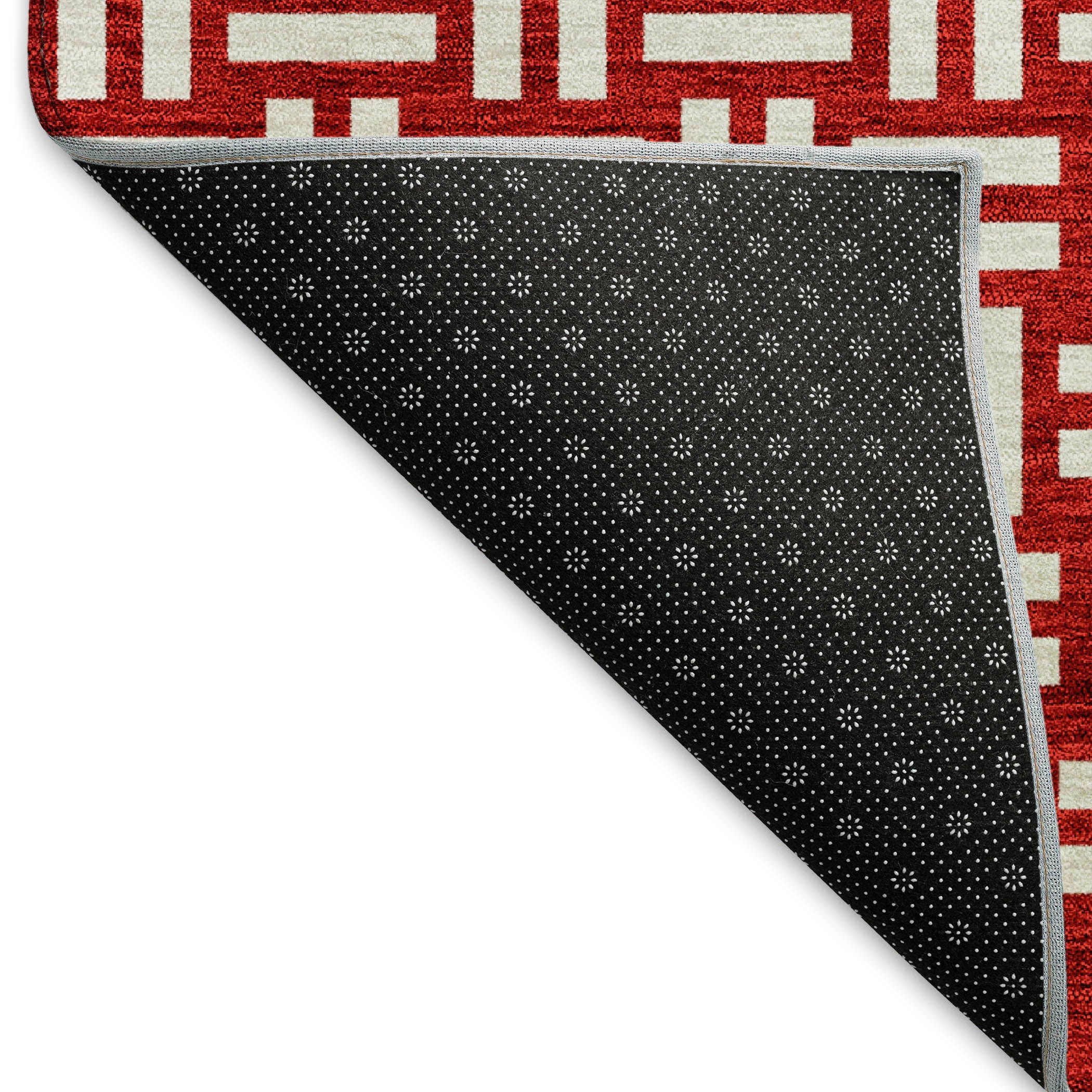 Bergen Machine Washable Transitional Red Rug 1'8" x 2'6" #shape_Rectangle