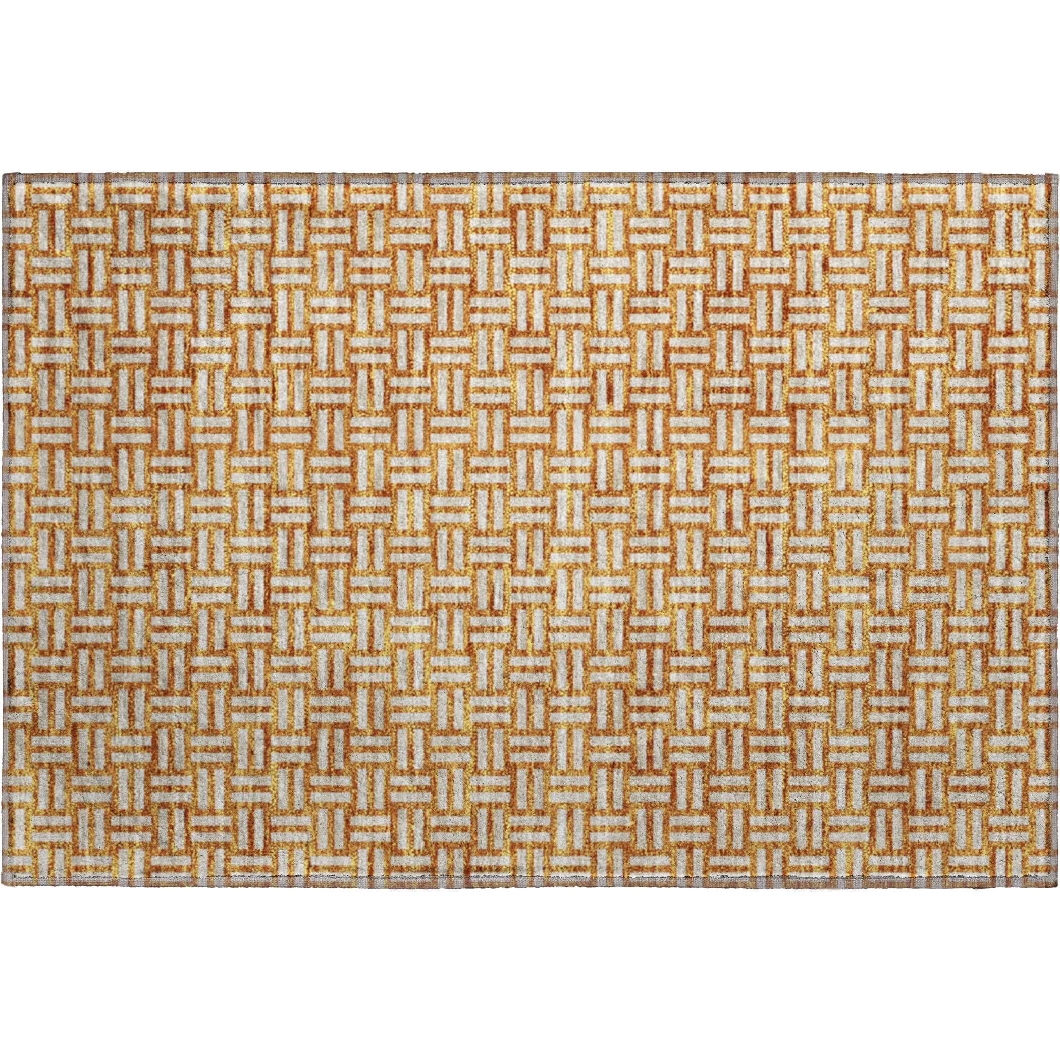 Bergen Machine Washable Transitional Terracotta Orange Rug 1'8" x 2'6" #shape_Rectangle