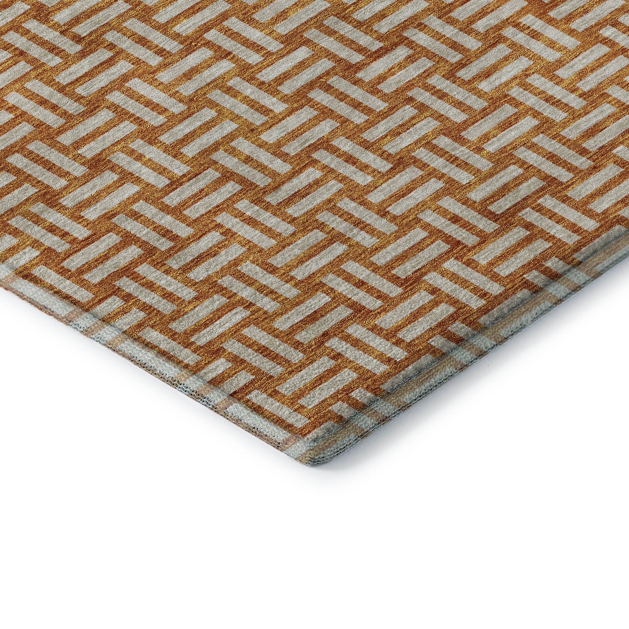 Bergen Machine Washable Transitional Terracotta Orange Rug 1'8" x 2'6" #shape_Rectangle