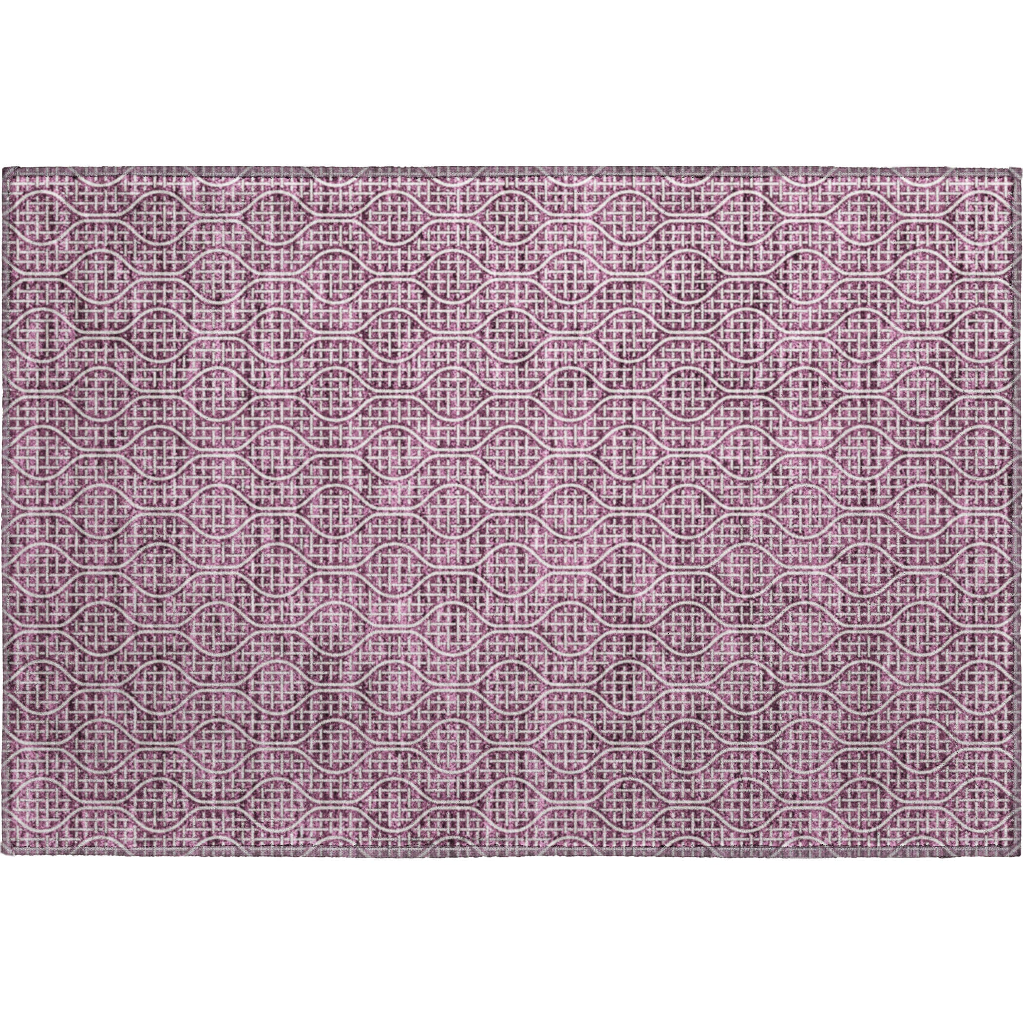 Bruges Machine Washable Transitional Eggplant Purple Rug 1'8" x 2'6" #shape_Rectangle