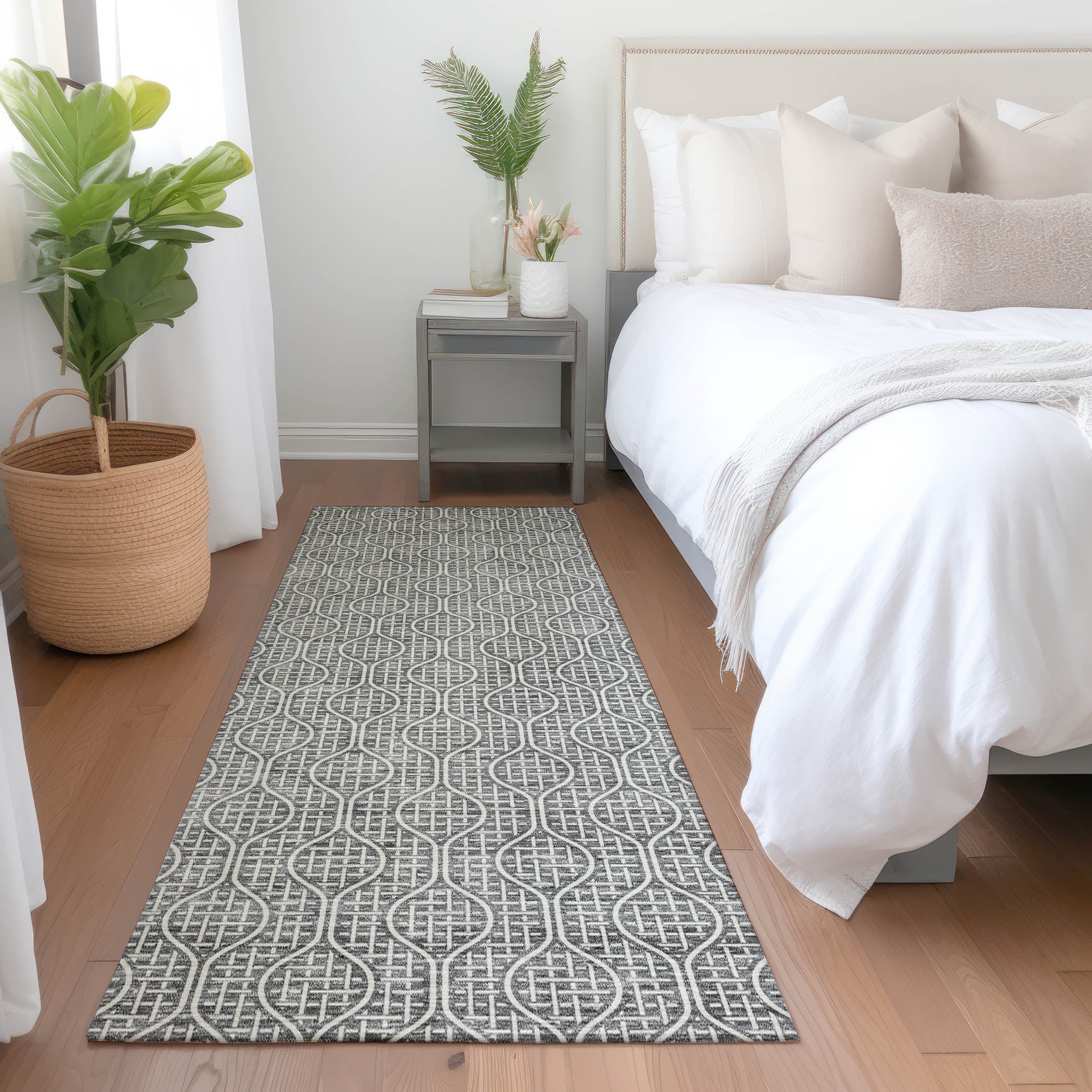 Bruges Machine Washable Transitional Gray Rug 2'3" x 7'6" #shape_Runner