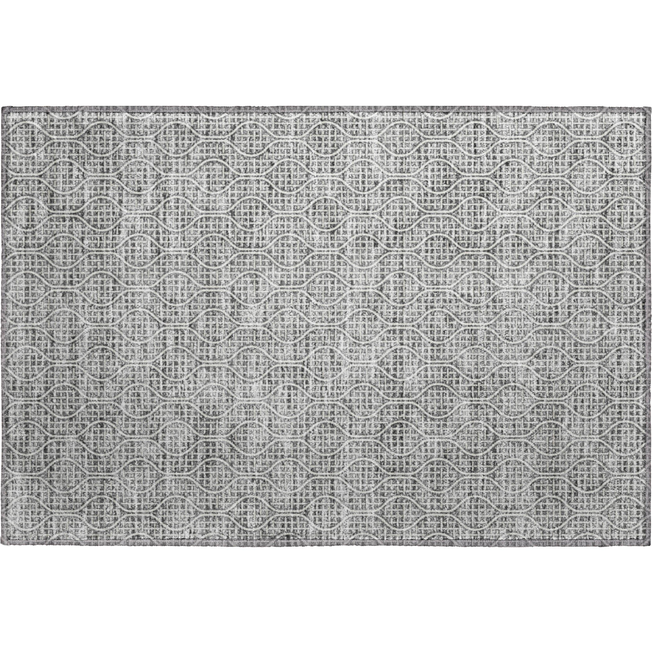 Bruges Machine Washable Transitional Gray Rug 1'8" x 2'6" #shape_Rectangle