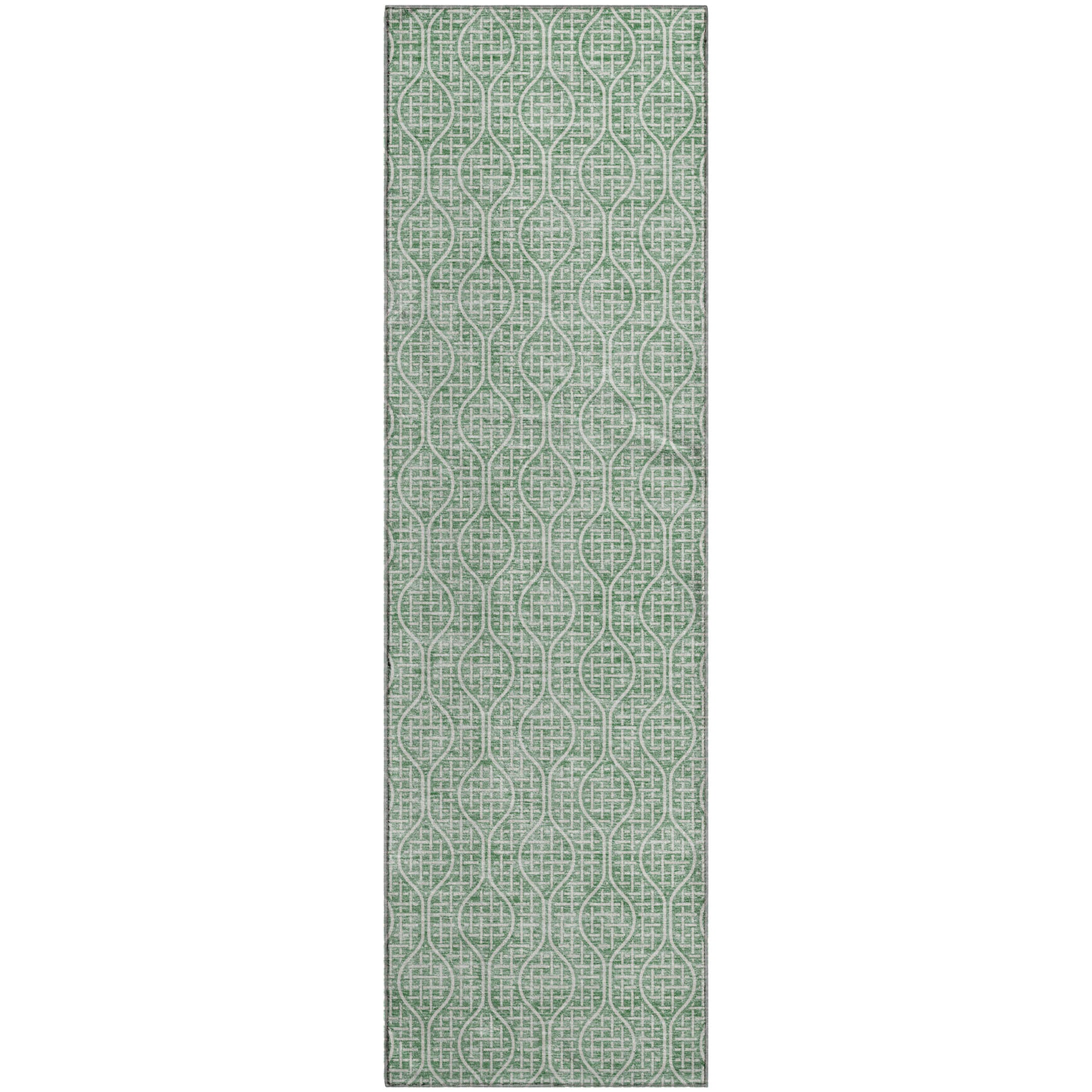 Bruges Machine Washable Transitional Sage Green Rug 2'3" x 7'6" #shape_Runner