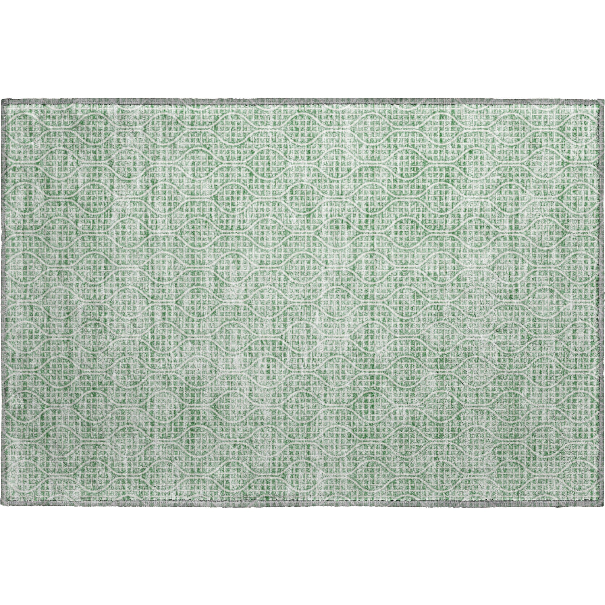 Bruges Machine Washable Transitional Sage Green Rug 1'8" x 2'6" #shape_Rectangle