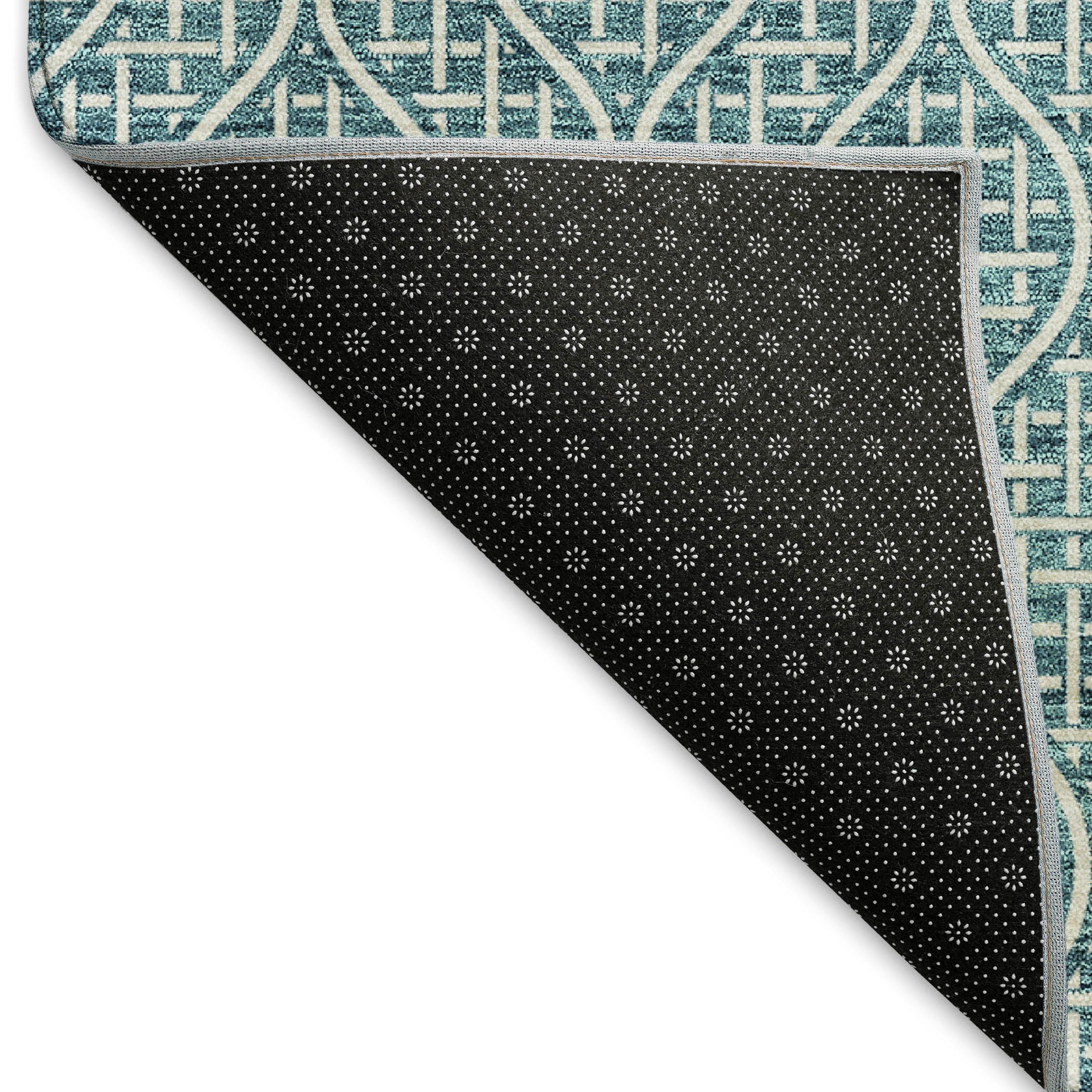 Bruges Machine Washable Transitional Teal Rug 1'8" x 2'6" #shape_Rectangle