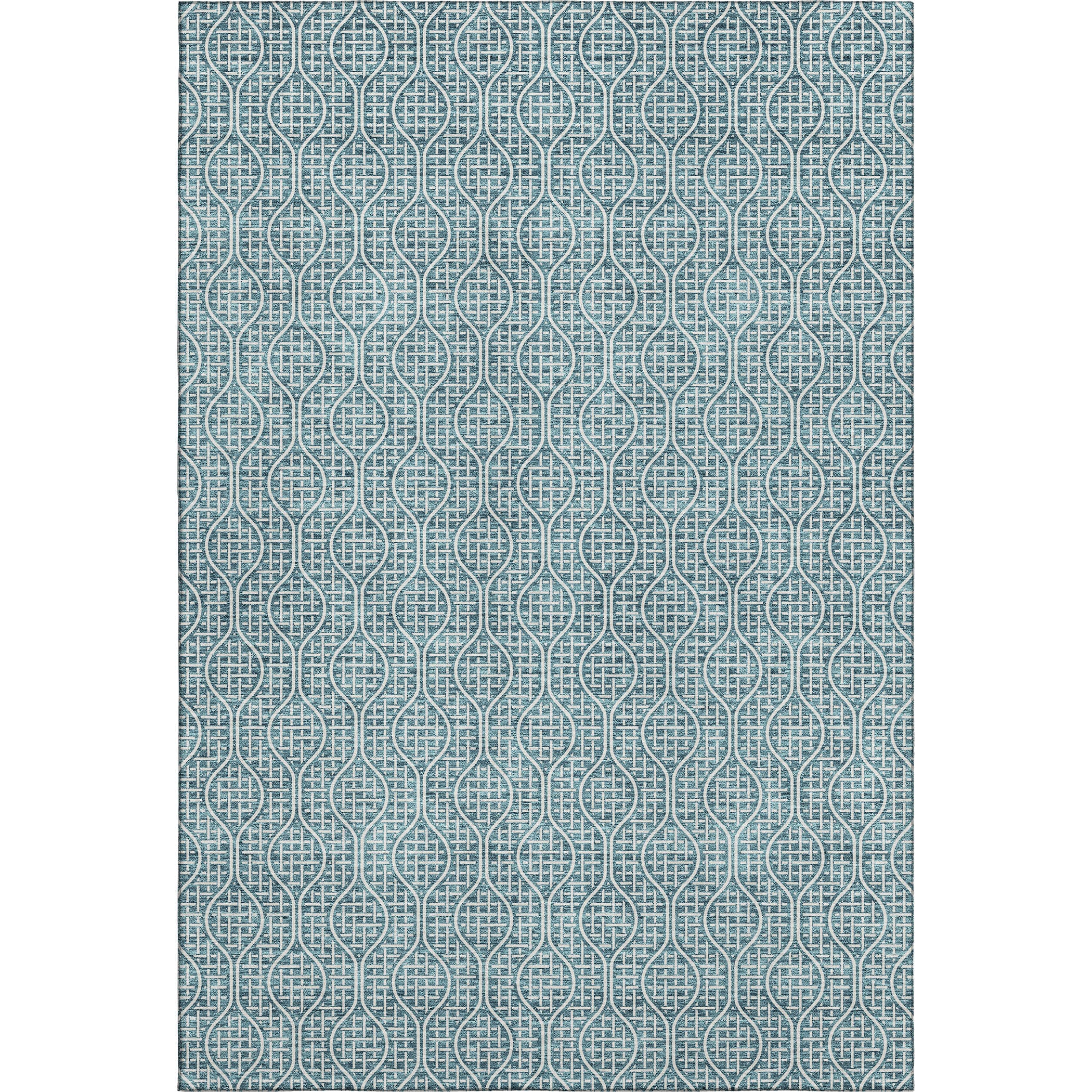 Bruges Machine Washable Transitional Teal Rug 2'6" x 3'10" #shape_Rectangle