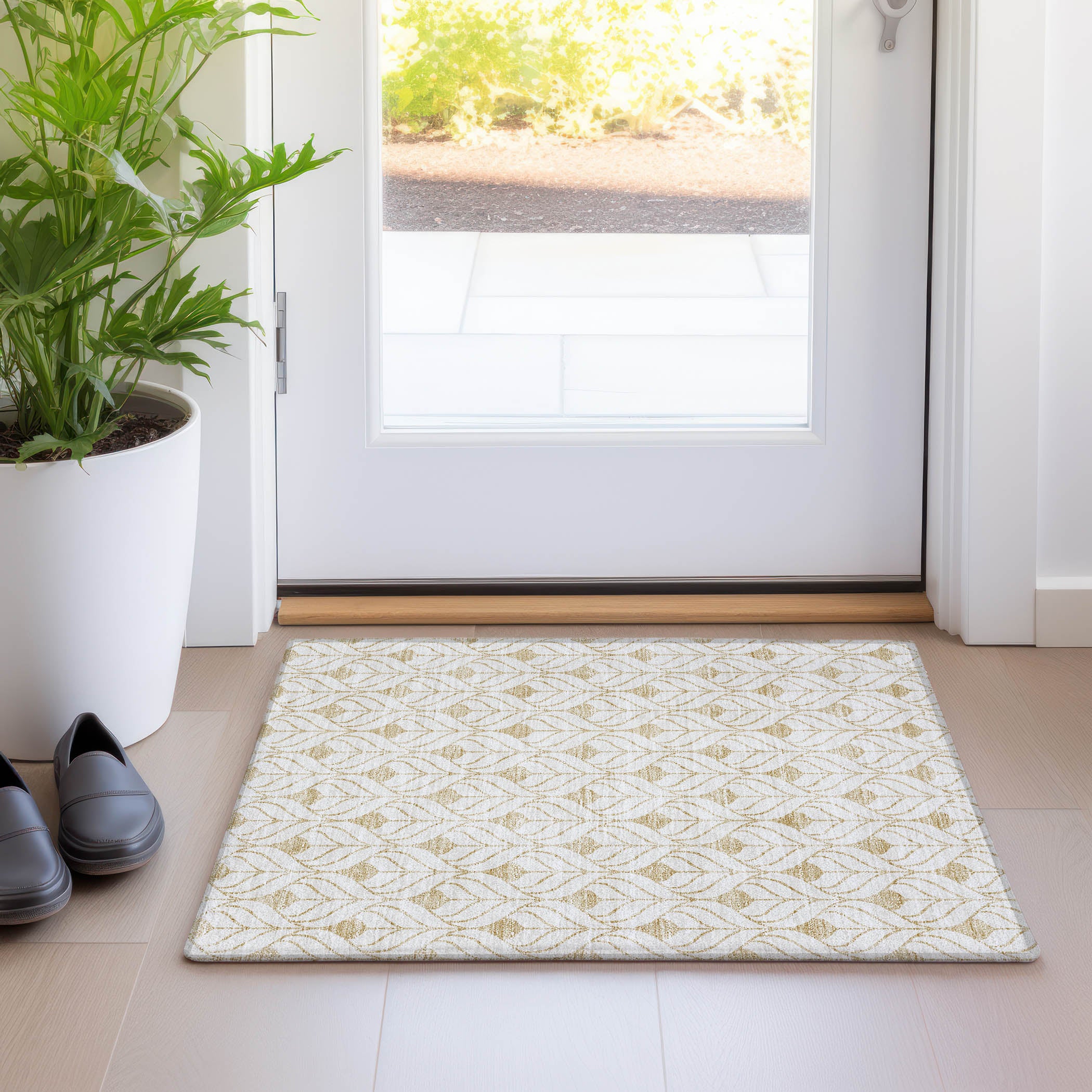 Marrakech Machine Washable Transitional Gold Rug 1'8" x 2'6" #shape_Rectangle