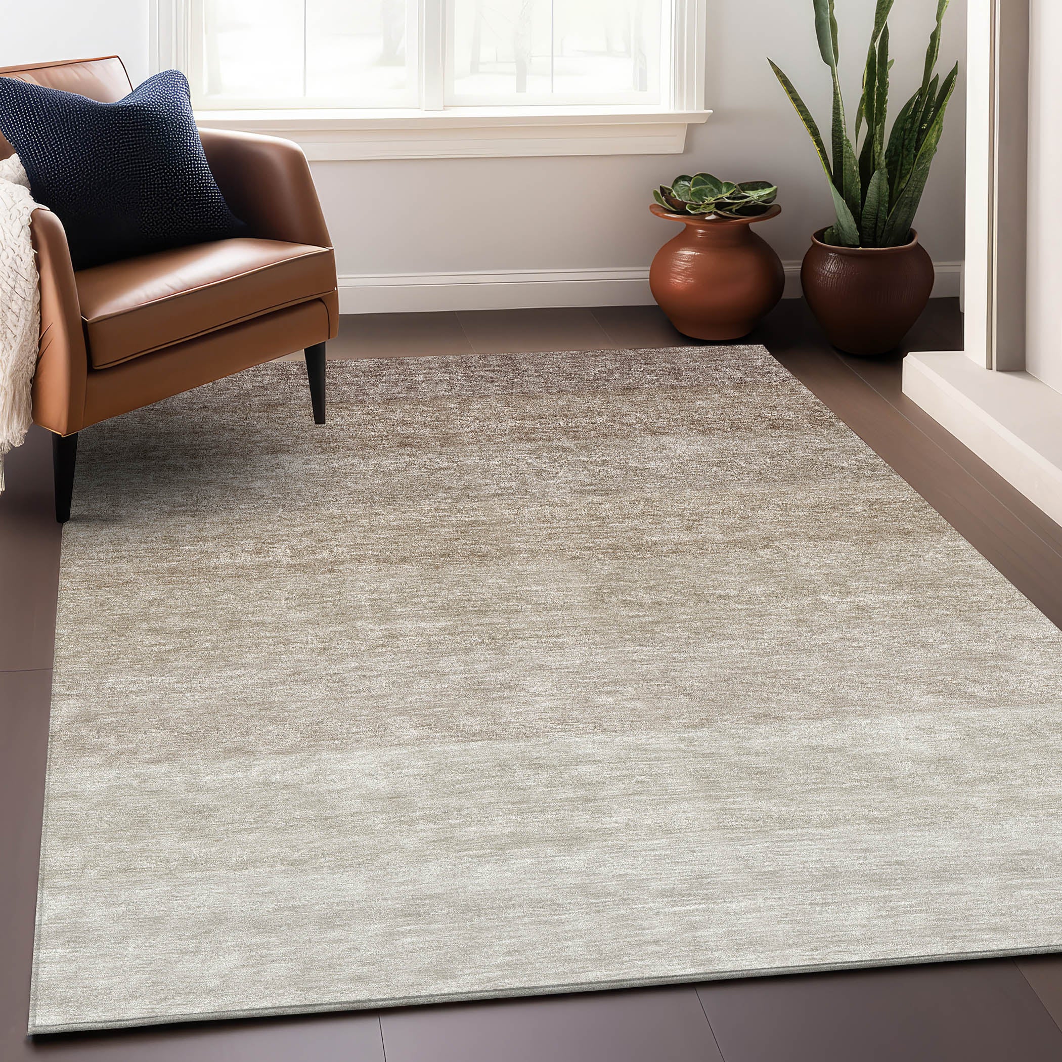 Salzburg Machine Washable Transitional Beige Brown Rug 2'6" x 3'10" #shape_Rectangle