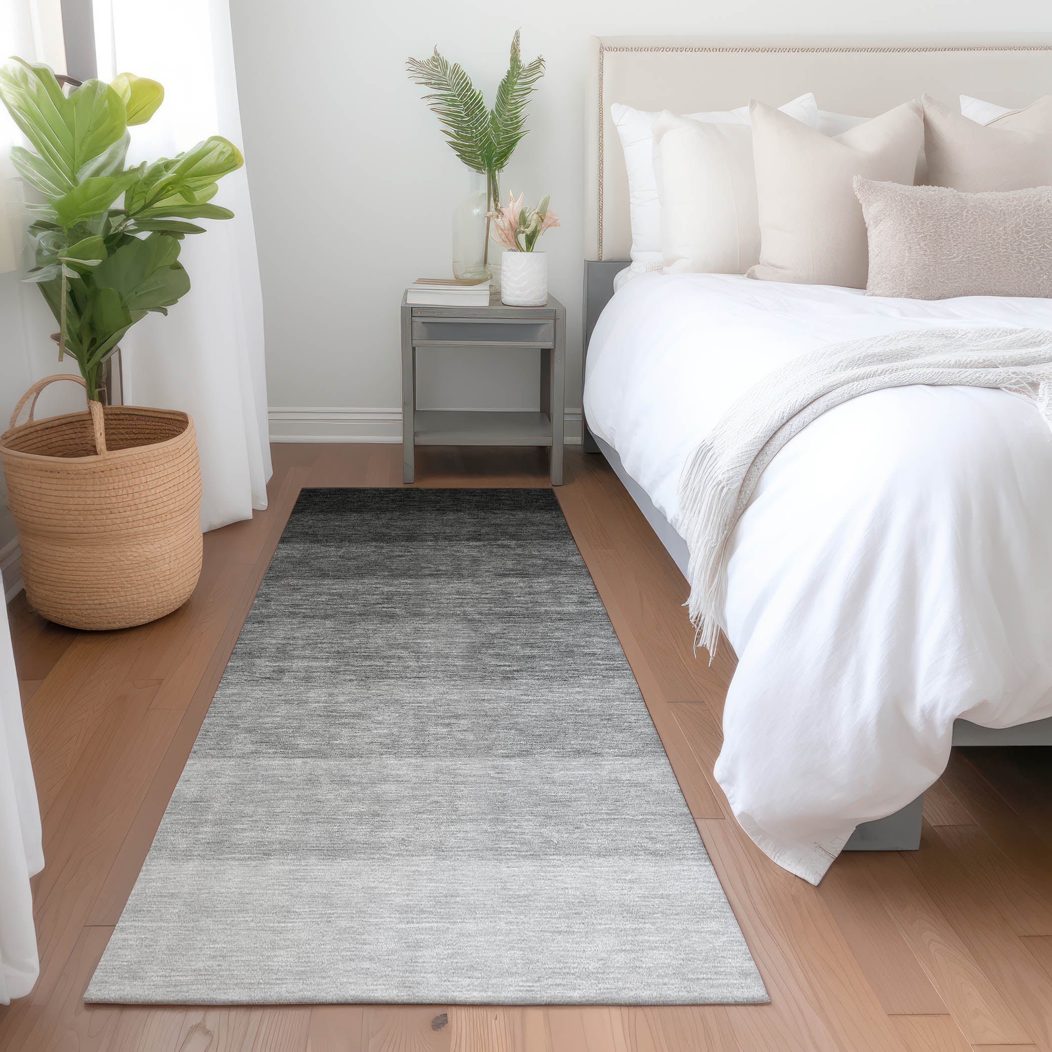 Salzburg Machine Washable Transitional Black Rug 2'3" x 7'6" #shape_Runner