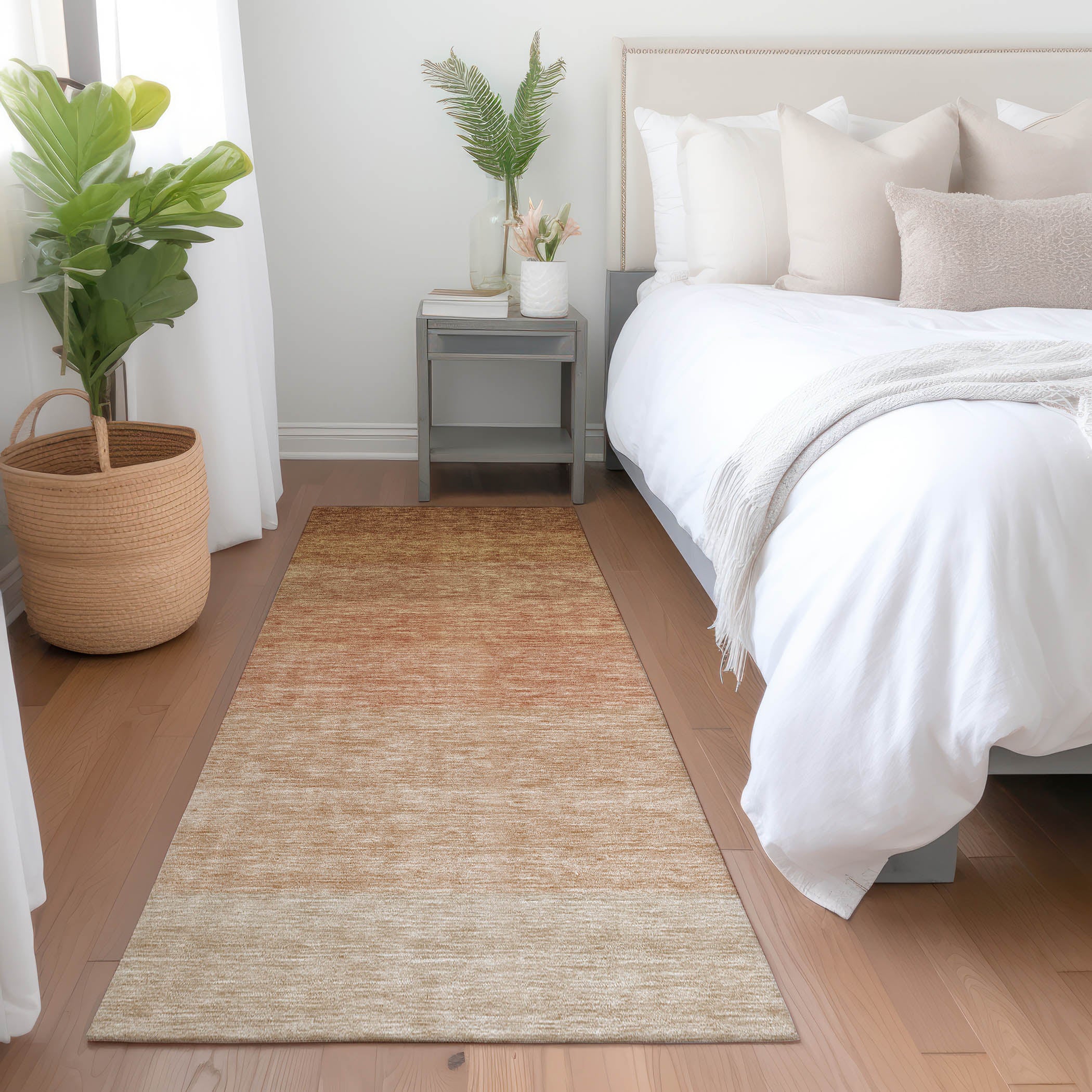 Salzburg Machine Washable Transitional Paprika Orange Rug 2'3" x 7'6" #shape_Runner