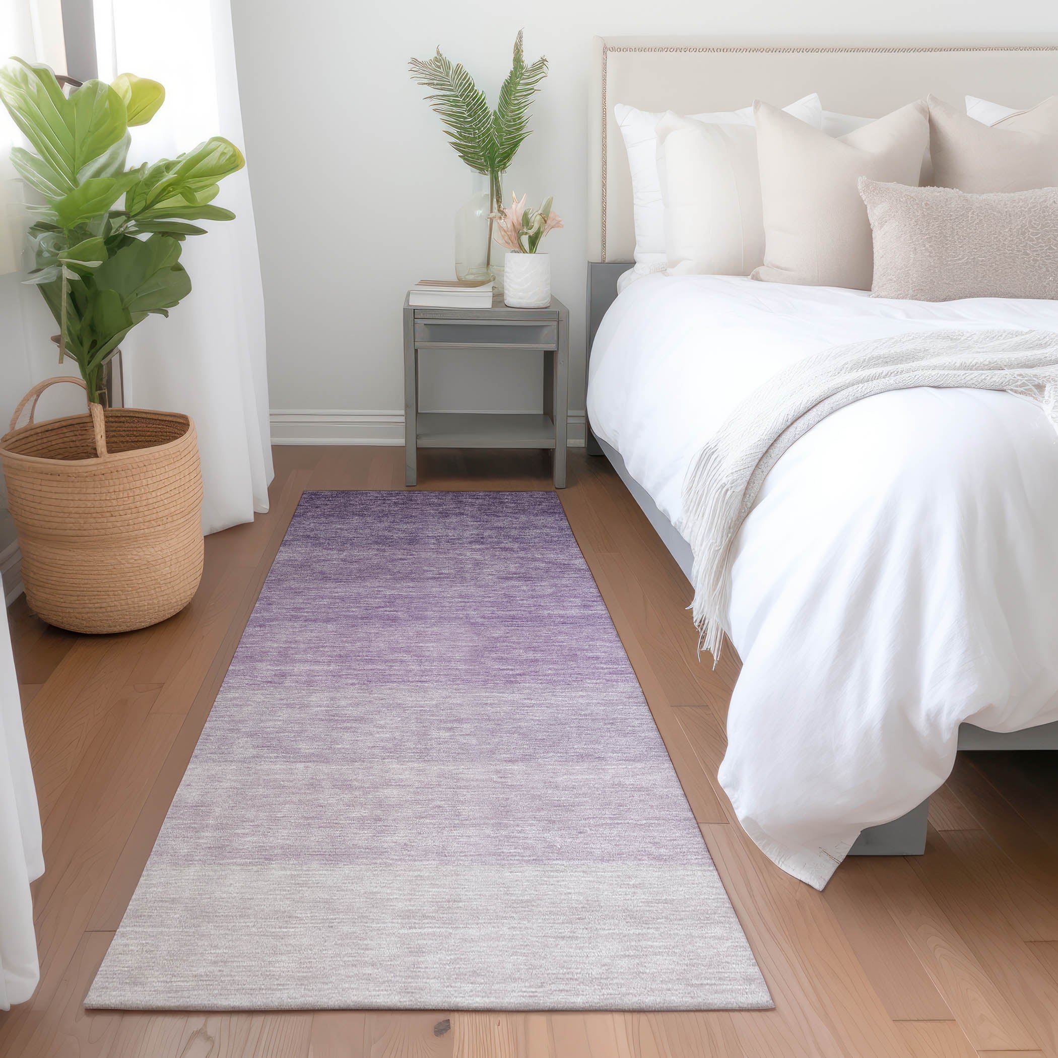 Salzburg Machine Washable Transitional Purple Rug 2'3" x 7'6" #shape_Runner