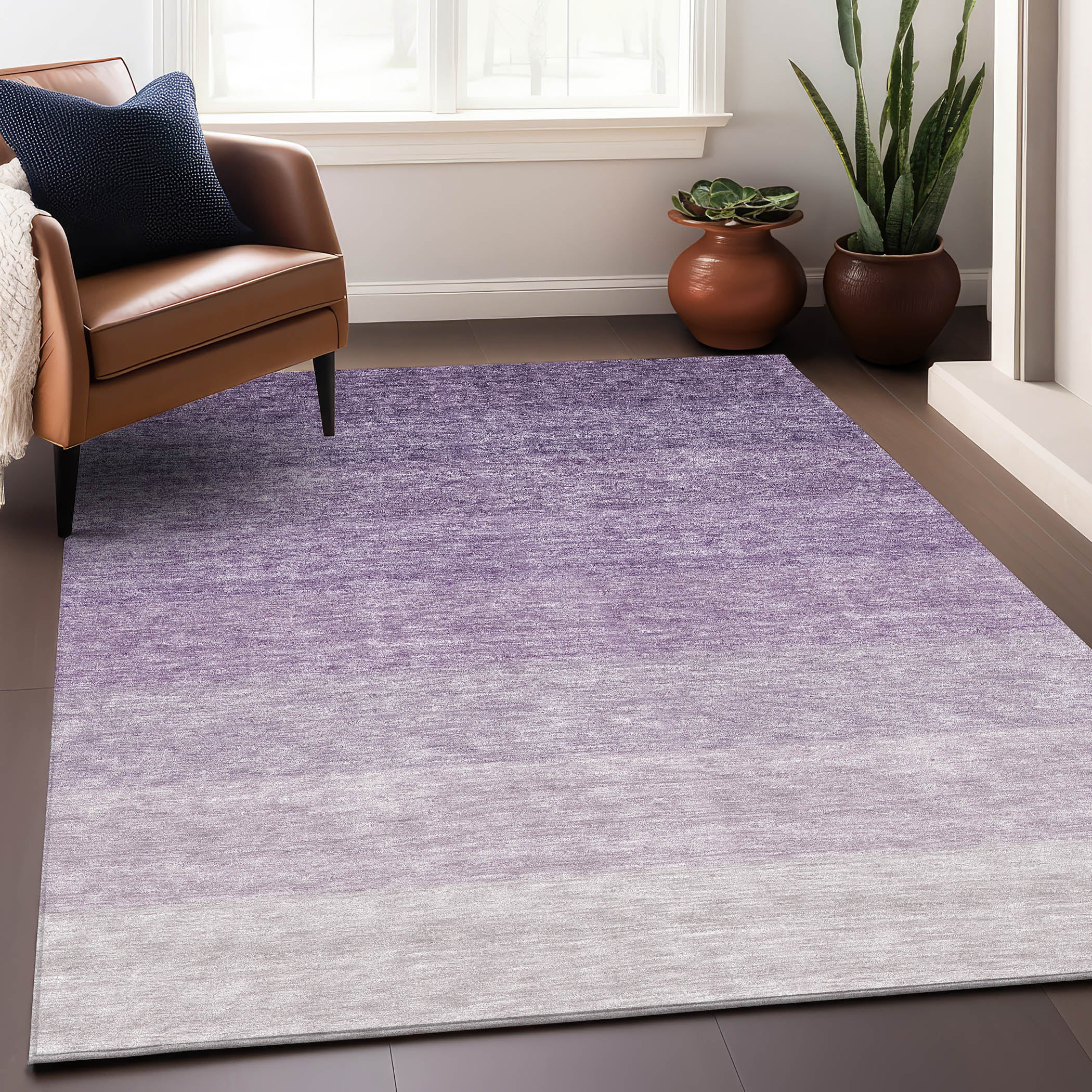 Salzburg Machine Washable Transitional Purple Rug 2'6" x 3'10" #shape_Rectangle