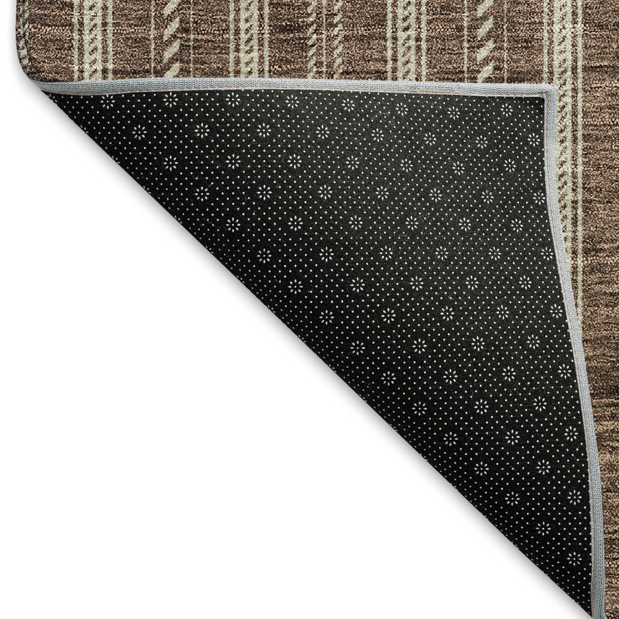 Dublin Machine Washable Transitional Brown Rug 1'8" x 2'6" #shape_Rectangle