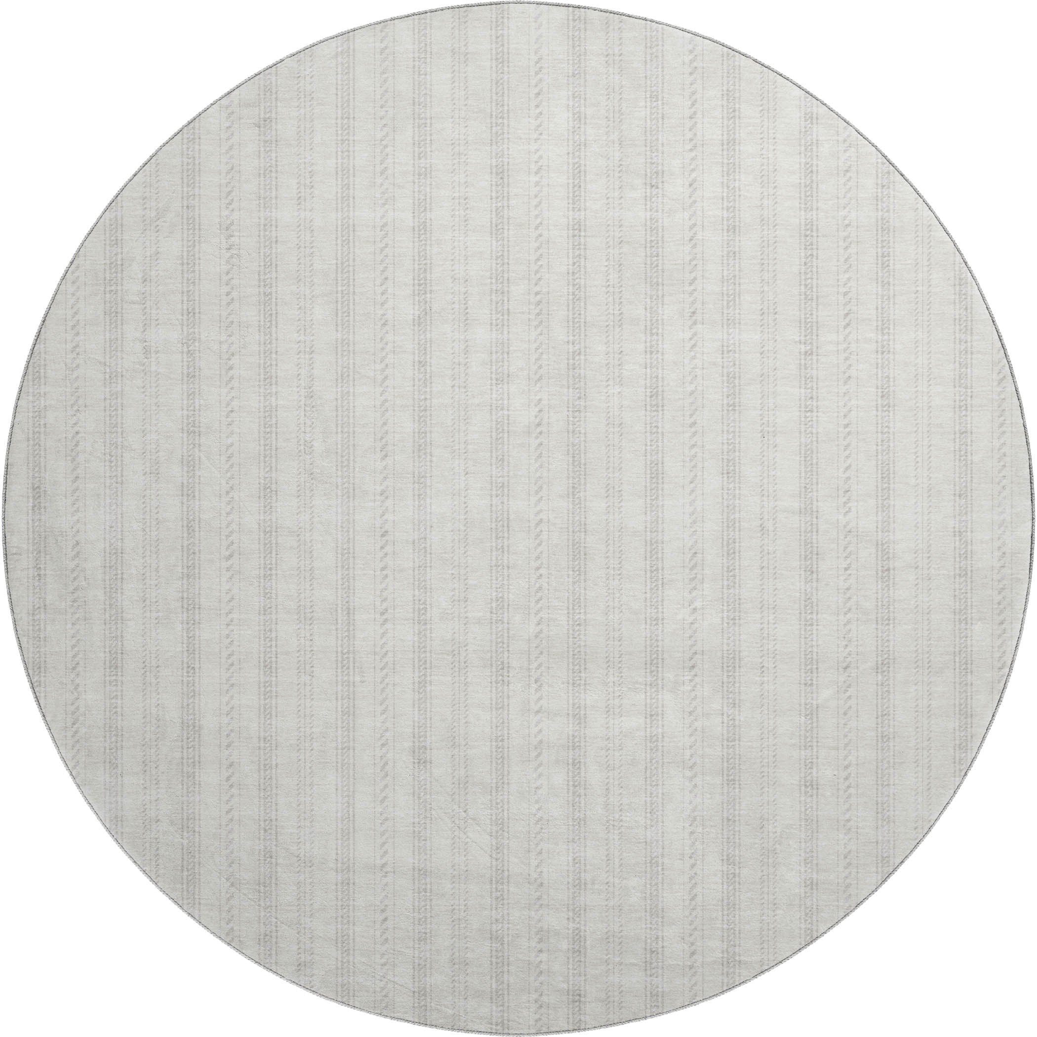 Dublin Machine Washable Transitional Ivory Rug 8' x 8' #shape_Round