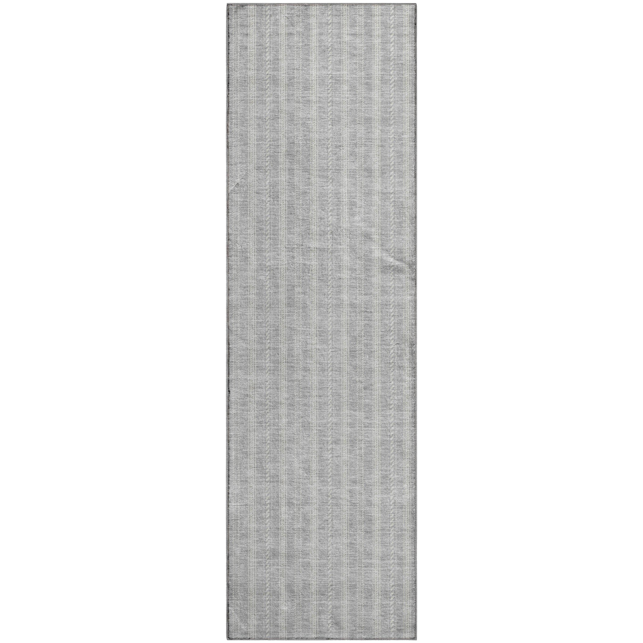 Dublin Machine Washable Transitional Silver Gray Rug 2'3" x 7'6" #shape_Runner