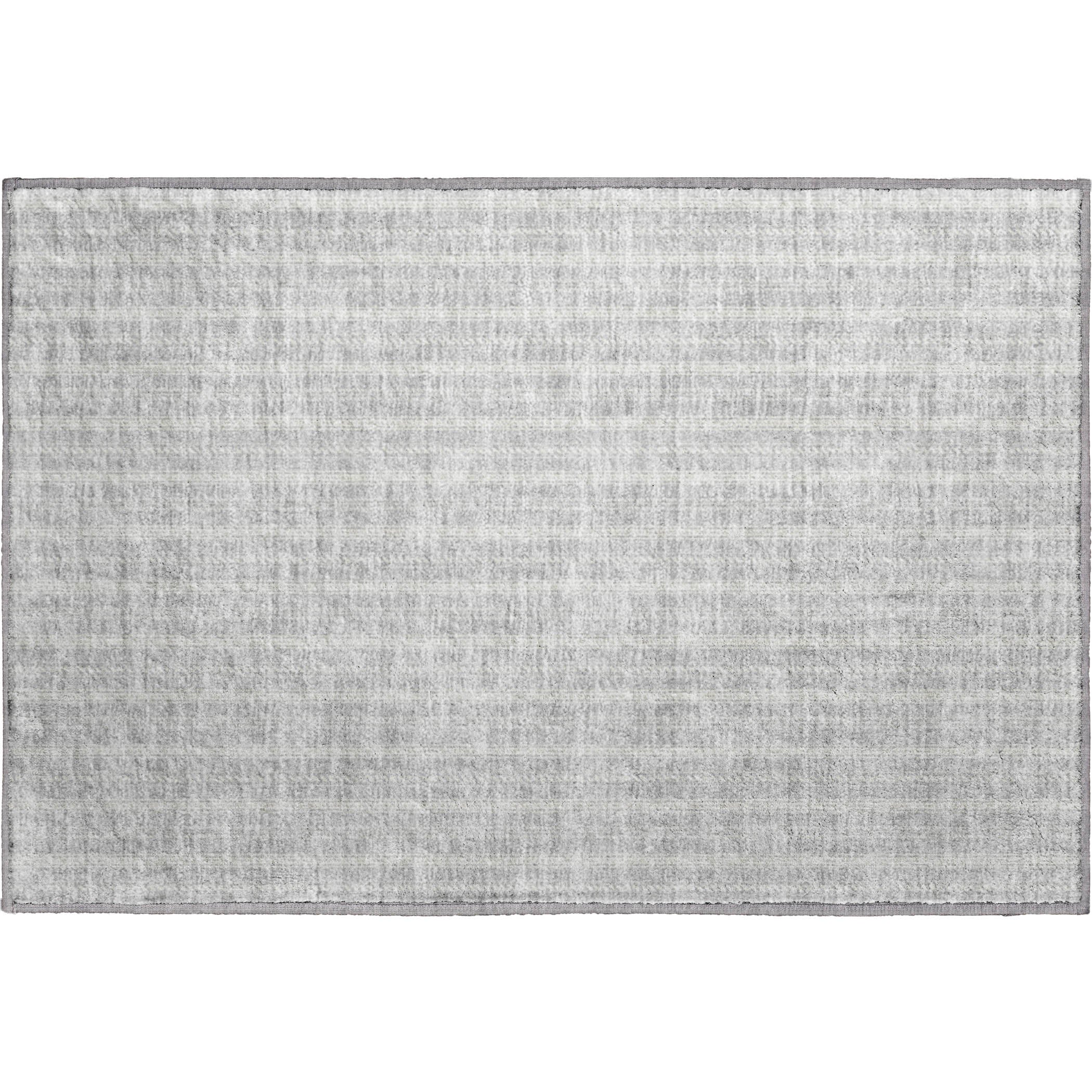 Dublin Machine Washable Transitional Silver Gray Rug 1'8" x 2'6" #shape_Rectangle