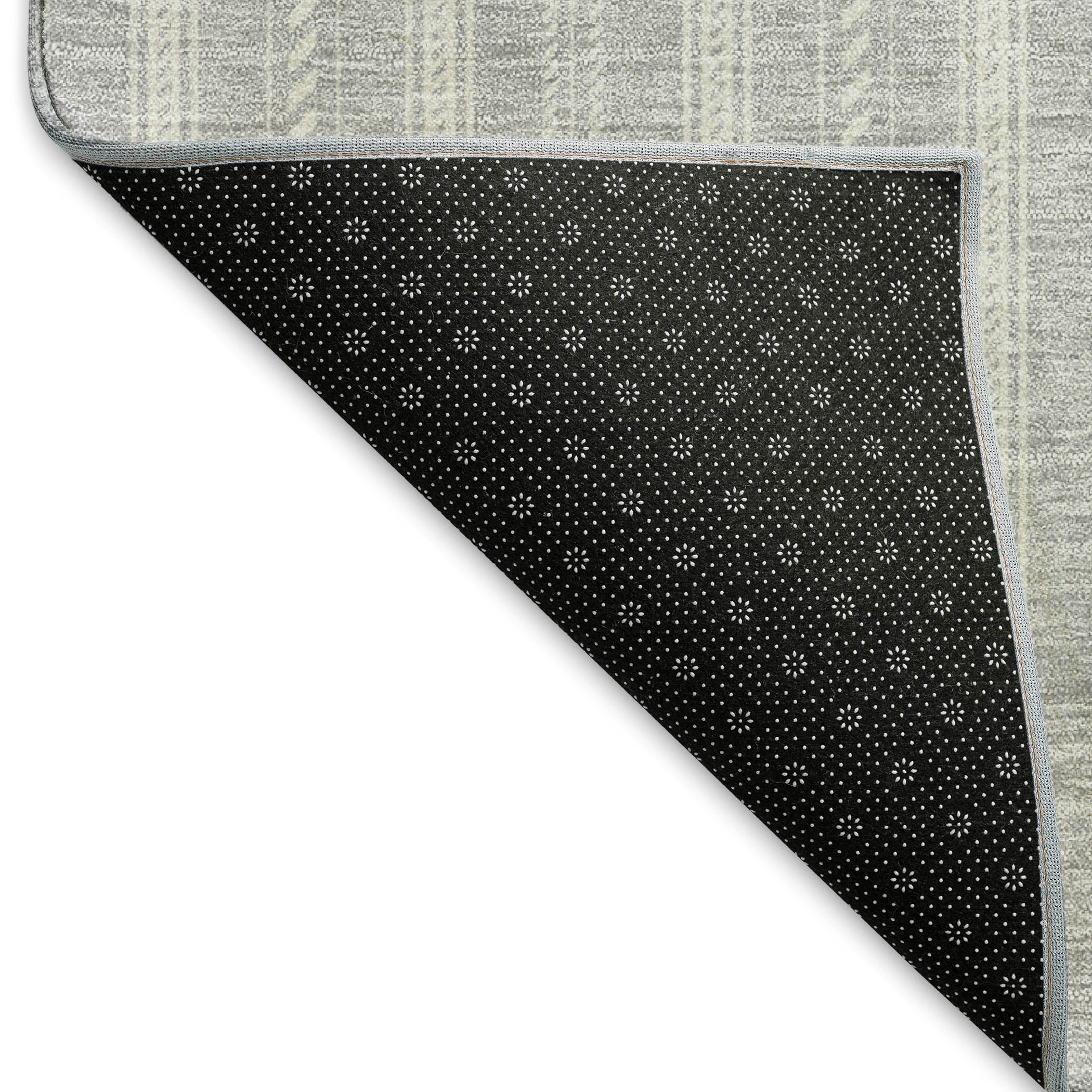 Dublin Machine Washable Transitional Silver Gray Rug 1'8" x 2'6" #shape_Rectangle