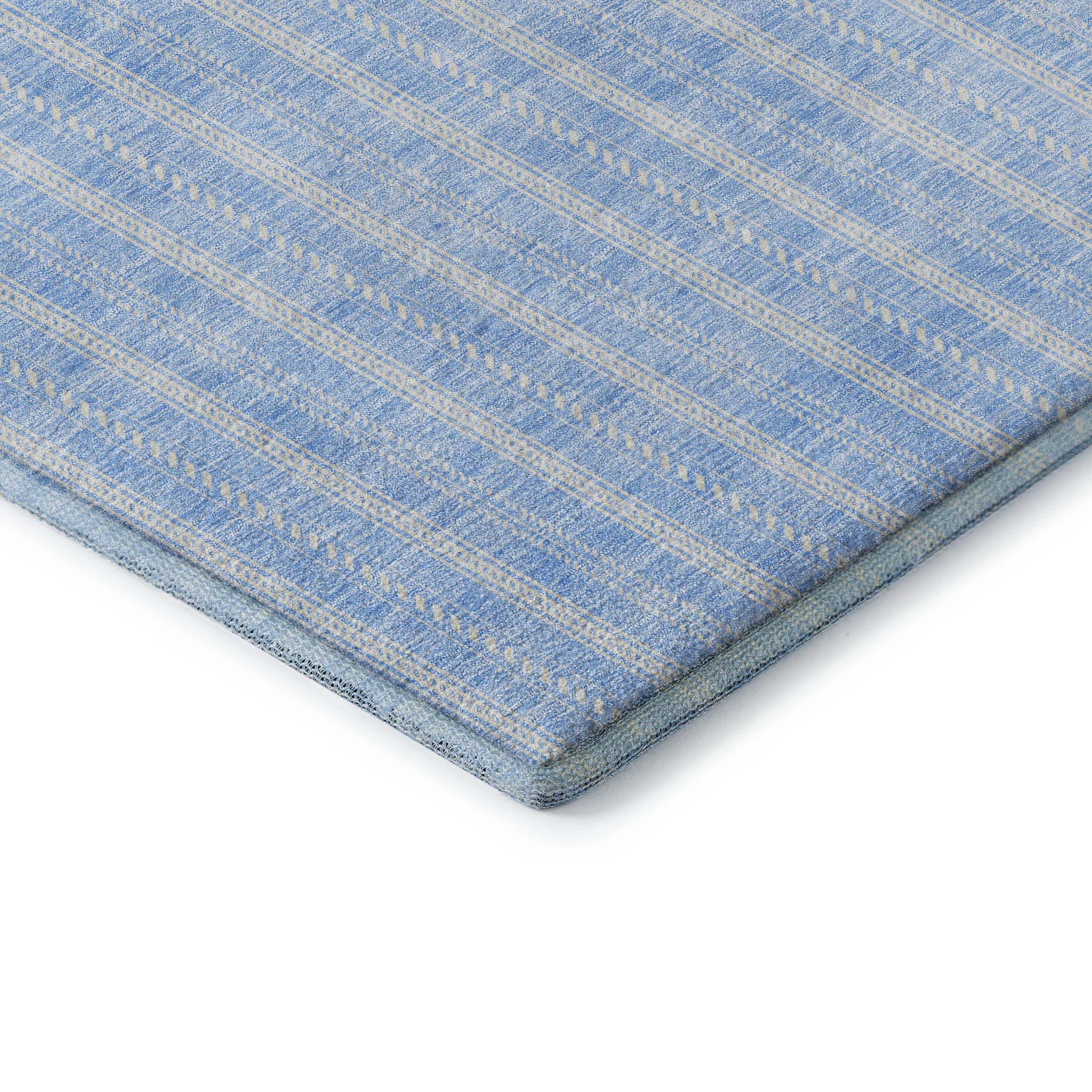Dublin Machine Washable Transitional Sky Blue Rug 1'8" x 2'6" #shape_Rectangle