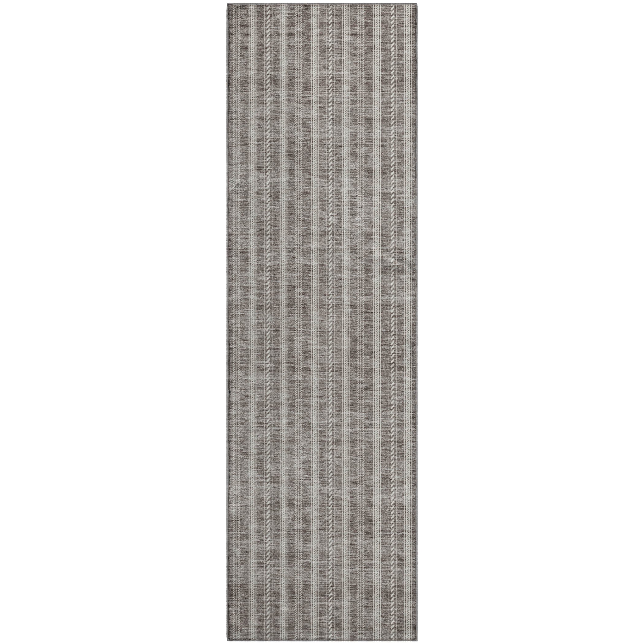 Dublin Machine Washable Transitional Taupe Brown Rug 2'3" x 7'6" #shape_Runner