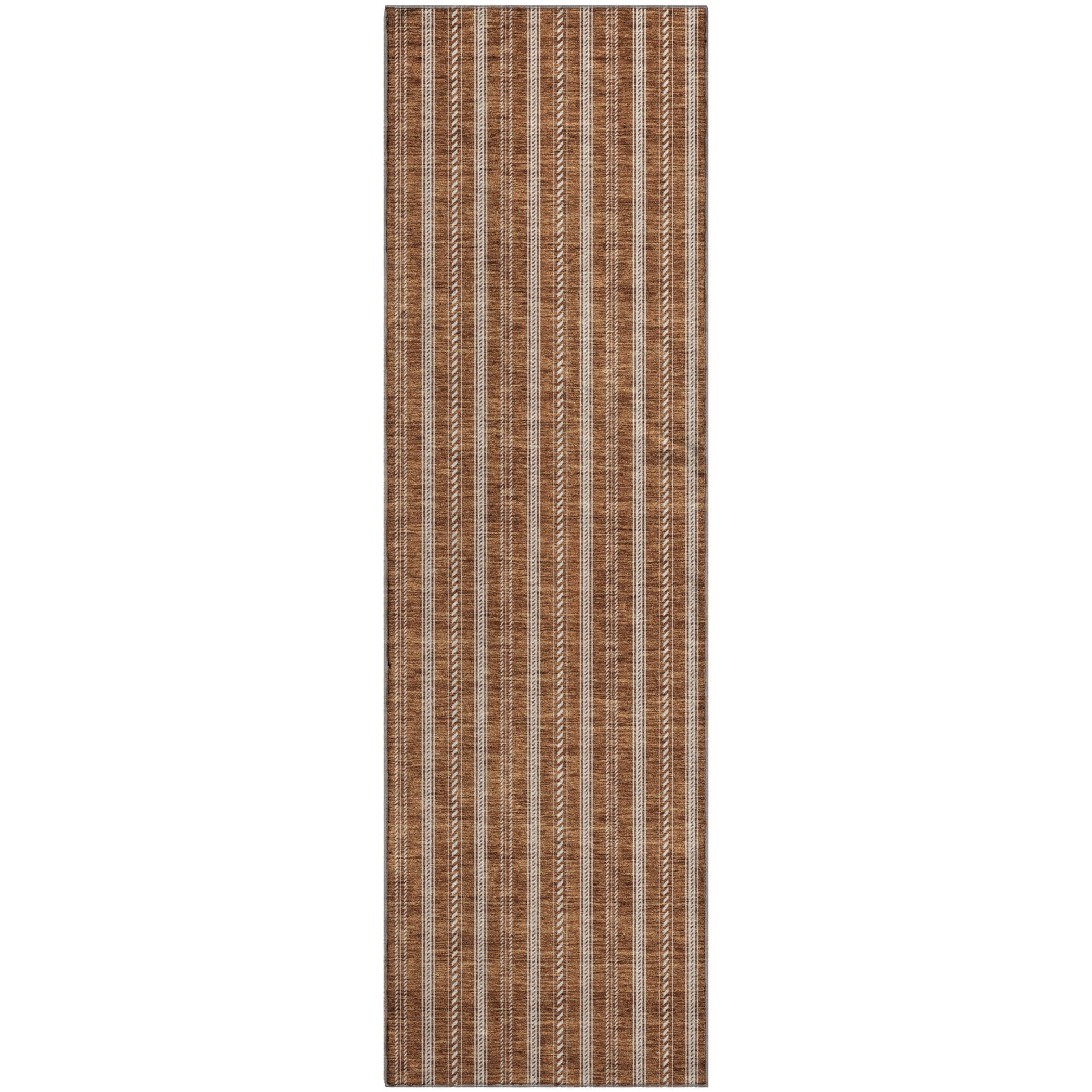 Dublin Machine Washable Transitional Terracotta Orange Rug 2'3" x 7'6" #shape_Runner