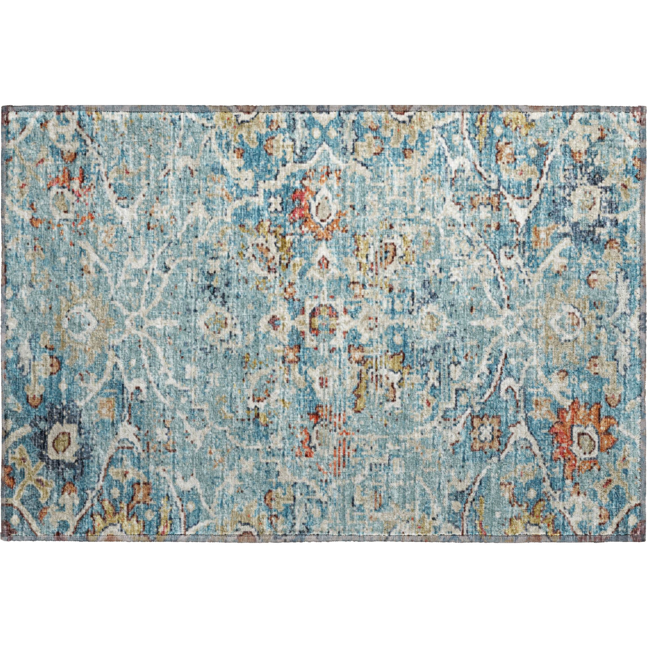 Queenstown Machine Washable Traditional Multi Rug 1'8" x 2'6" #shape_Rectangle