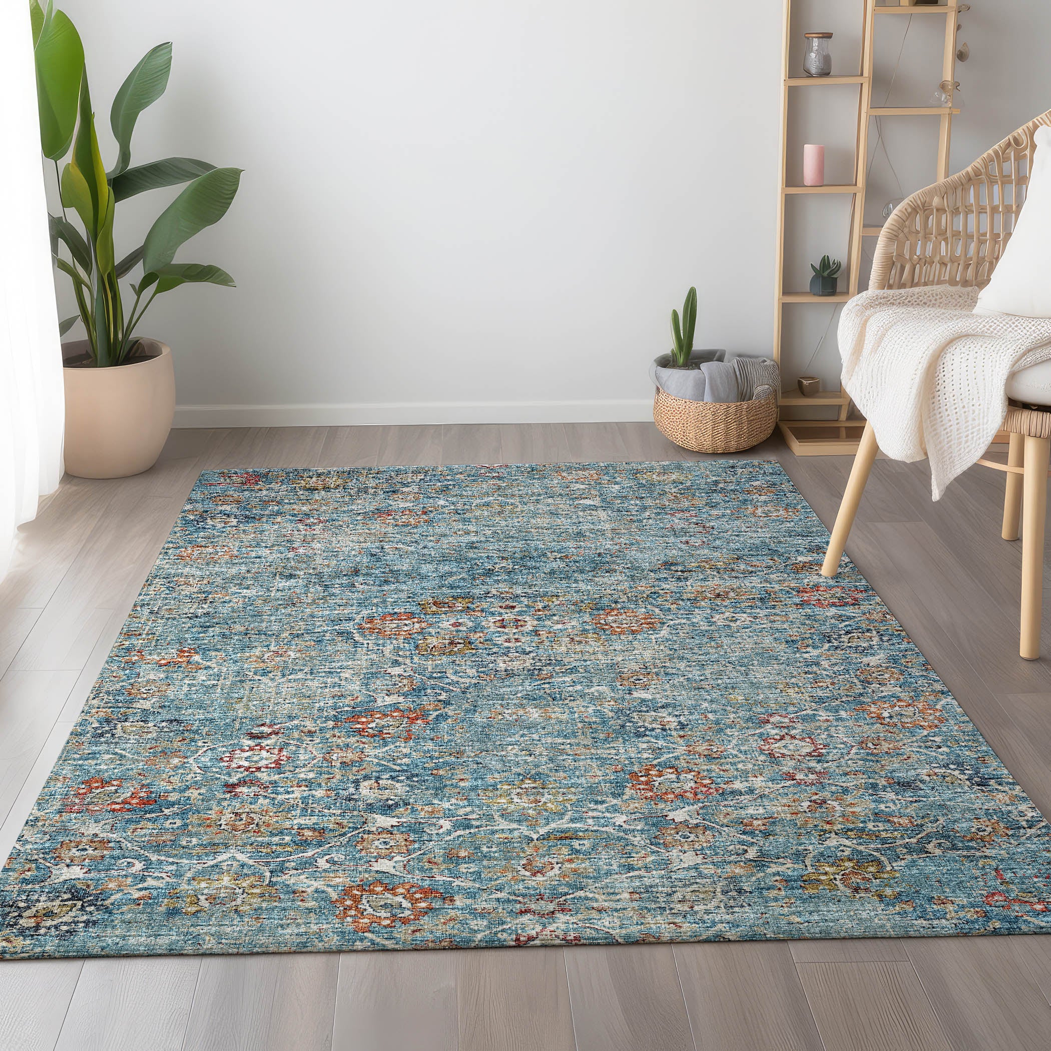 Queenstown Machine Washable Traditional Multi Rug 2'6" x 3'10" #shape_Rectangle