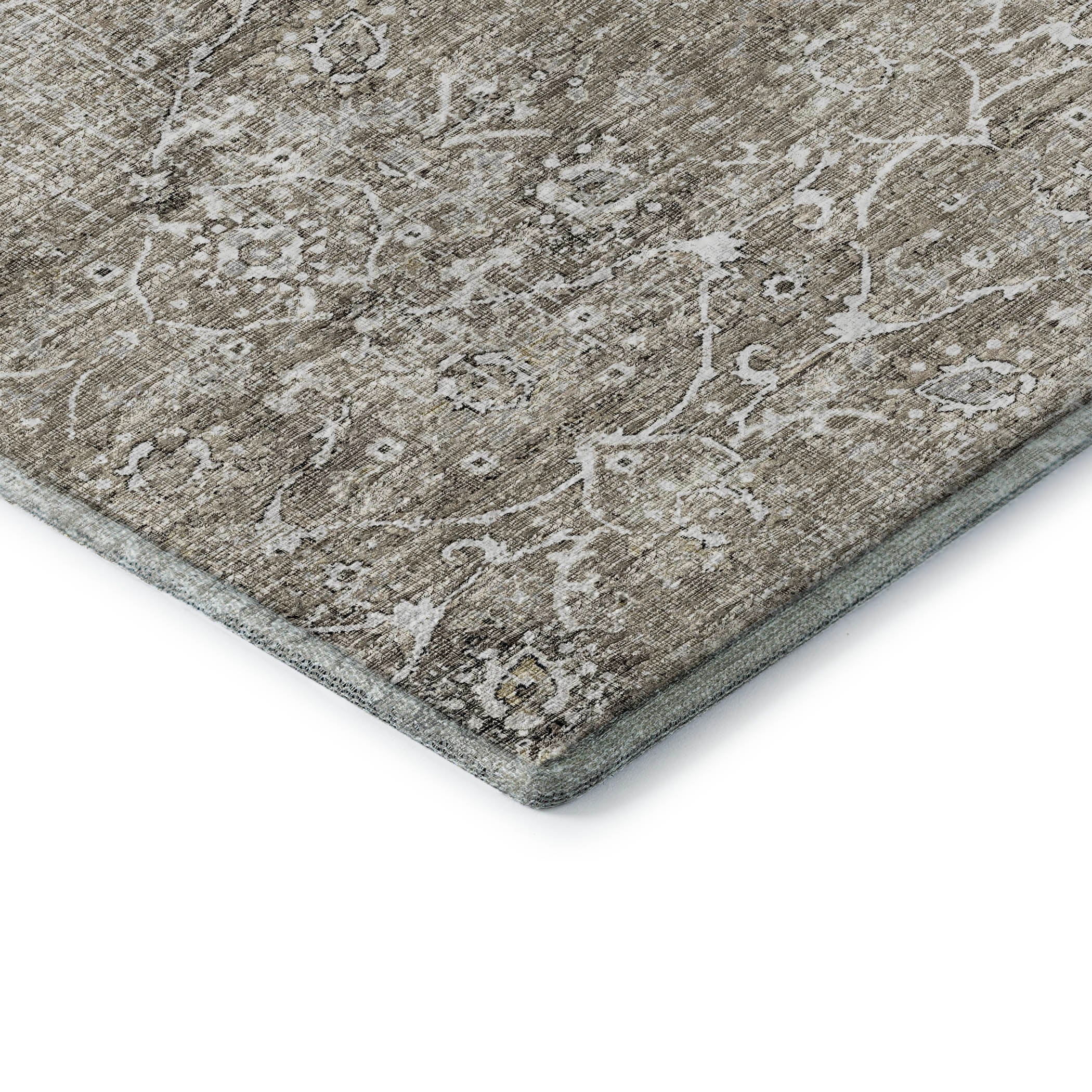 Queenstown Machine Washable Traditional Pebble Neutral Rug 1'8" x 2'6" #shape_Rectangle